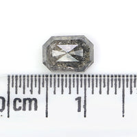 Natural Loose Emerald Diamond, Salt And Pepper Emerald Diamond, Natural Loose Diamond, Grey Emerald Diamond, 1.20 CT Emerald Shape KDL9570
