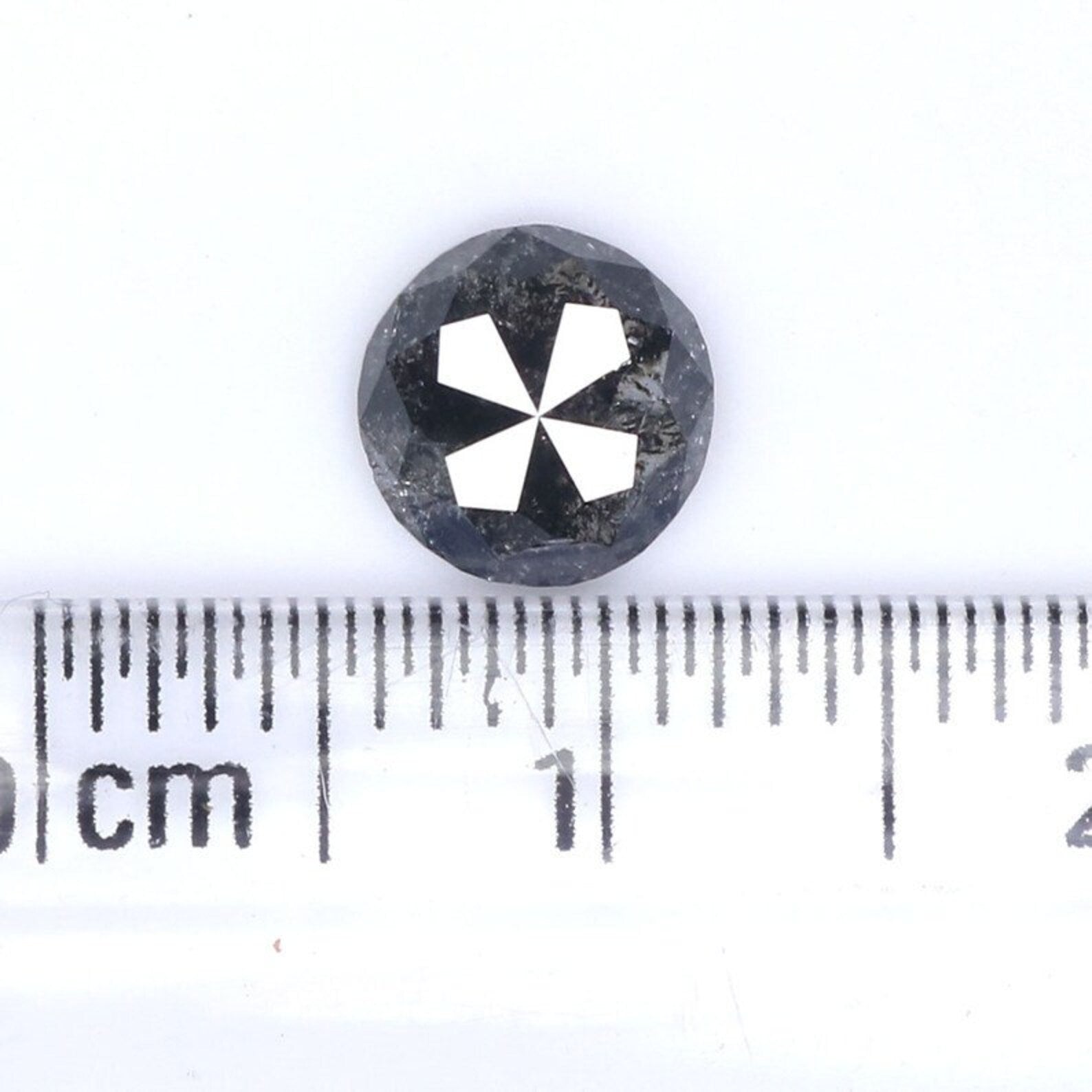 0.85 CT Natural Loose Round Rose Cut Diamond Salt And Pepper Round Cut Diamond 6.40 MM Natural Black Grey Color Round Shape Diamond NQ2021