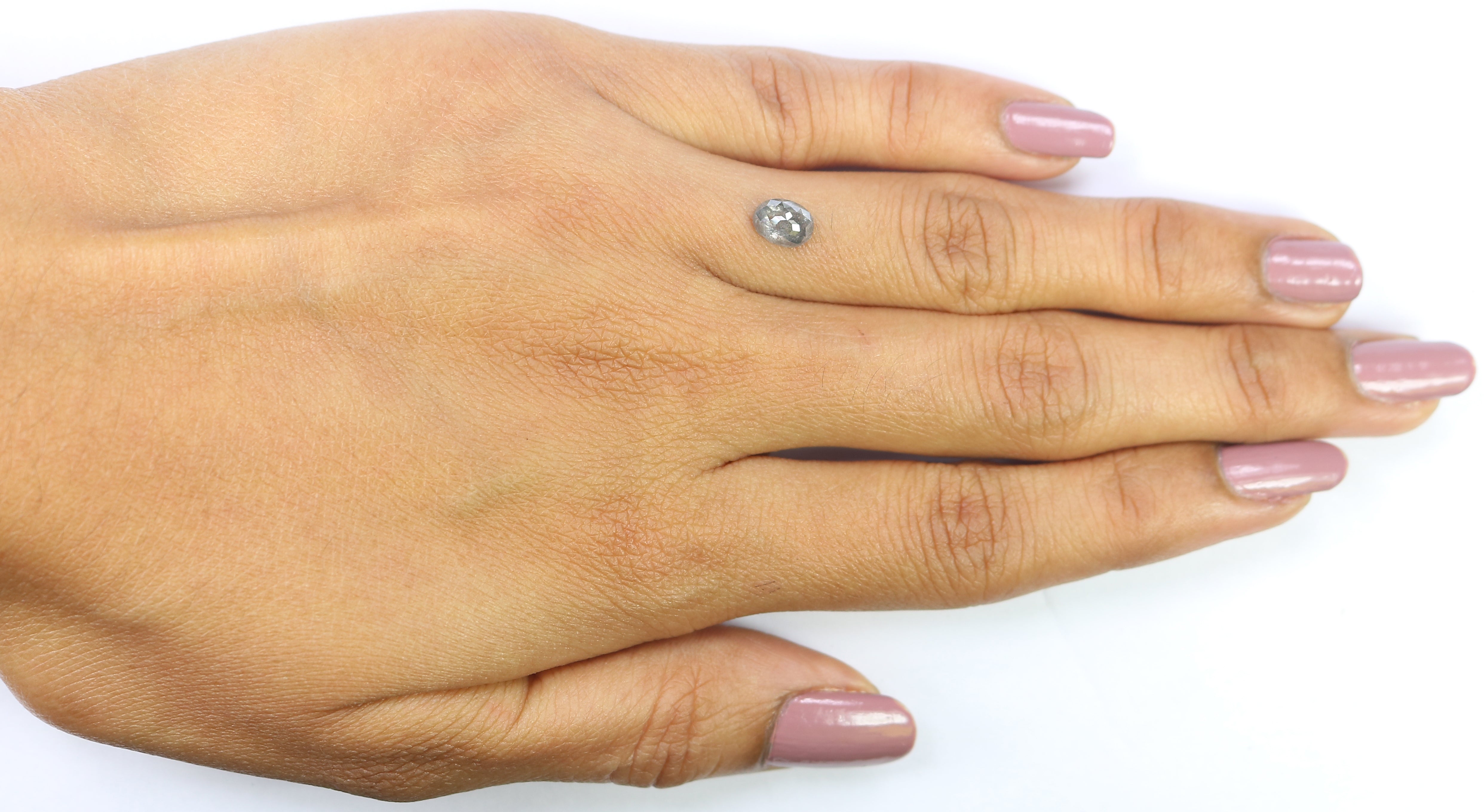 0.72 CT Natural Loose Oval Shape Diamond Salt And Pepper Oval Diamond 6.15 MM Natural Diamond Black Grey Color Oval Rose Cut Diamond QL3093