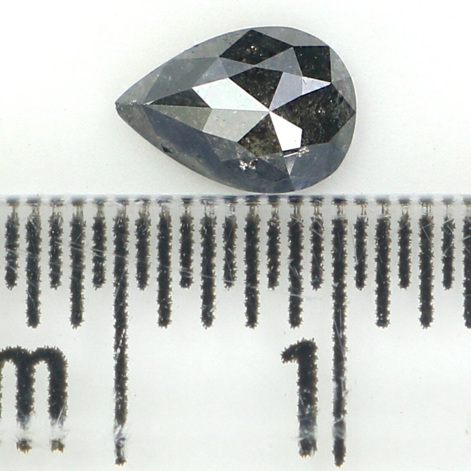 0.31 CT Natural Loose Pear Shape Diamond Salt And Pepper Diamond 5.60 MM Natural Loose Black Grey Color Pear Rose Cut Diamond NQ1546