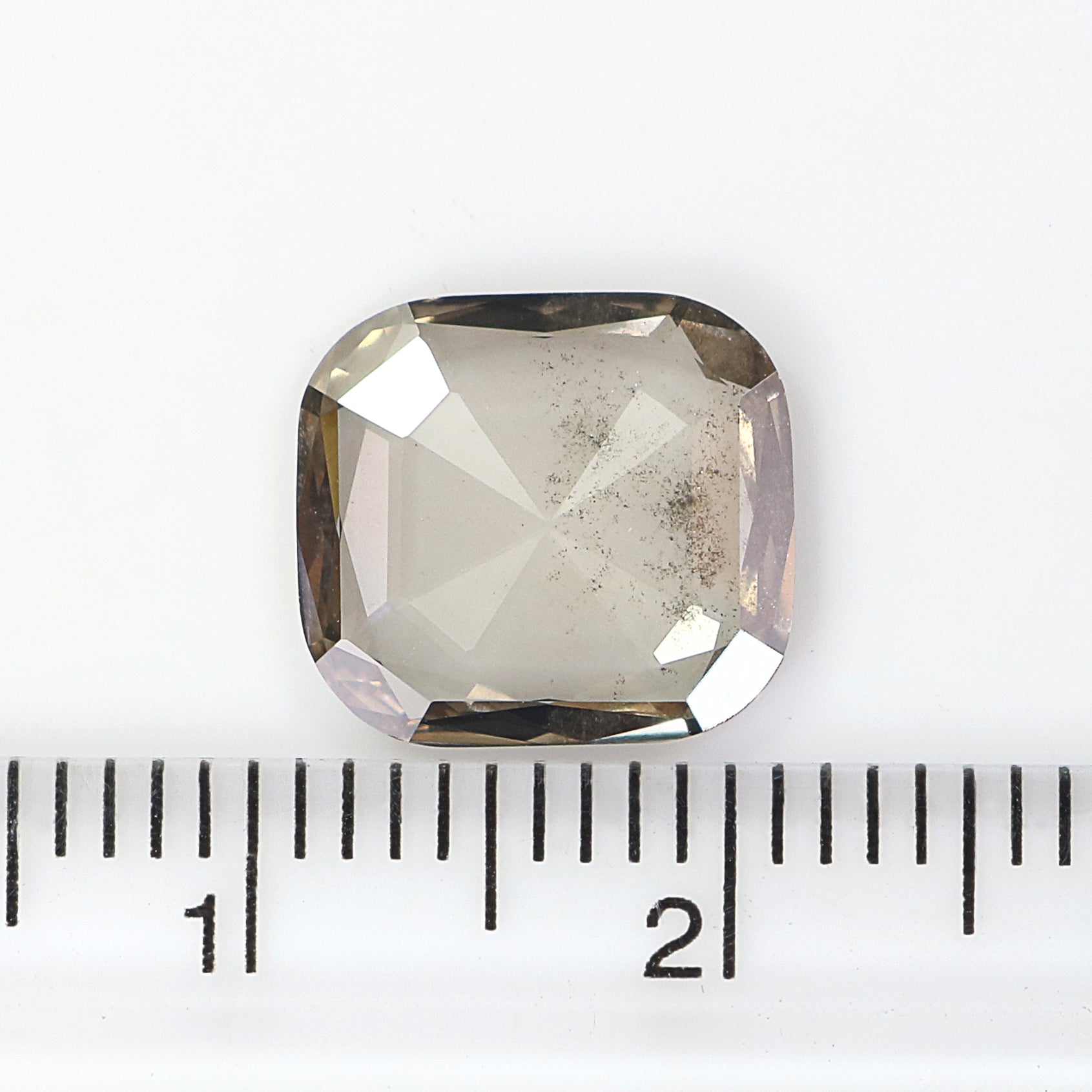 1.86 CT Cushion Rose Cut Salt And Pepper Lab Grown 10.45 MM Loose Diamond CVD Fancy Black Grey Color Lab Created Antique Cut Diamonds L3524