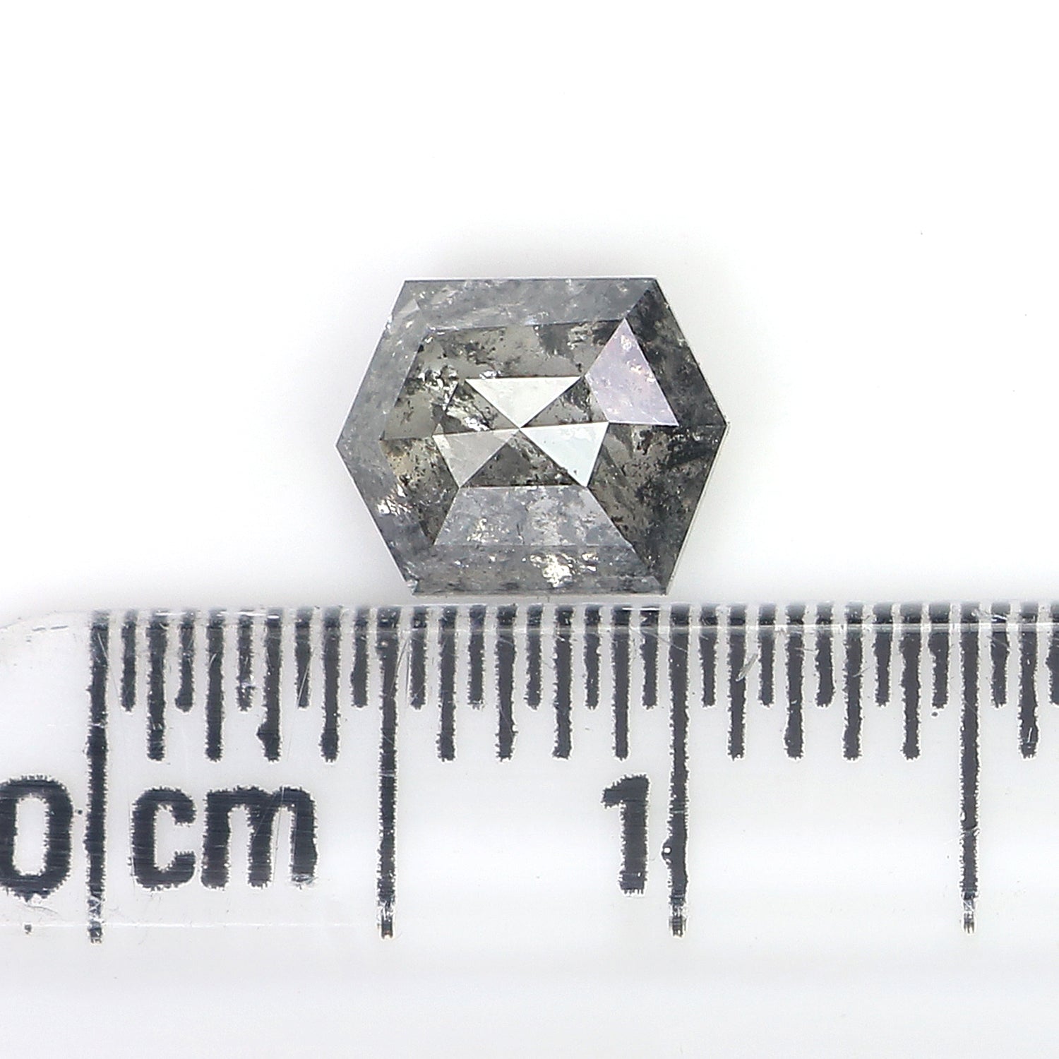 1.14 CT Natural Loose Hexagon Diamond Salt And Pepper Hexagon Diamond 6.75 MM Natural Loose Diamond Hexagon Cut Diamond Hexagon Shape LQ2984