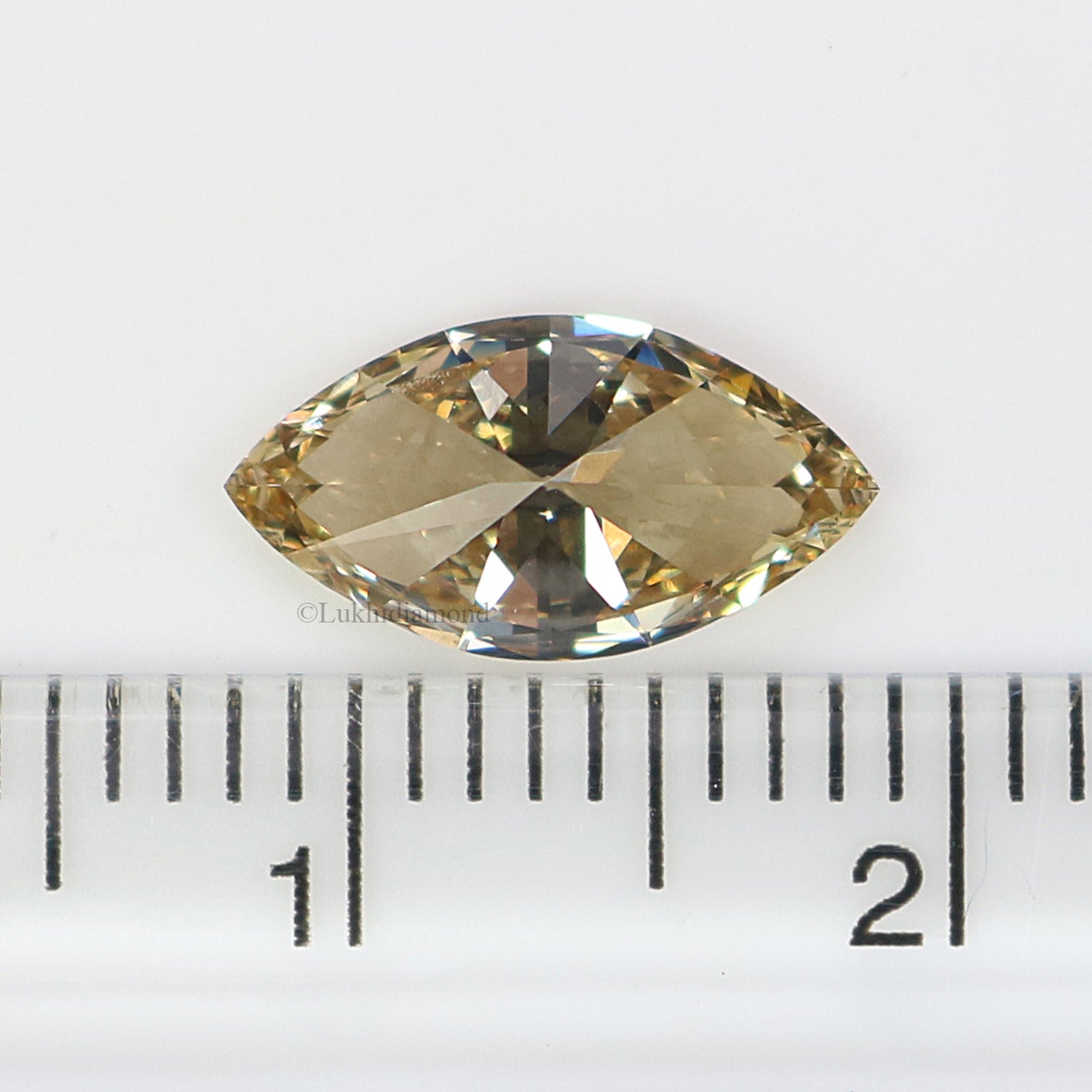 1.25 CT IGI Certified Marquise Brilliant Cut Fancy Brownish Yellow Color VVS2 Clarity Lab Grown CVD Diamond Lab Created Diamond L3452