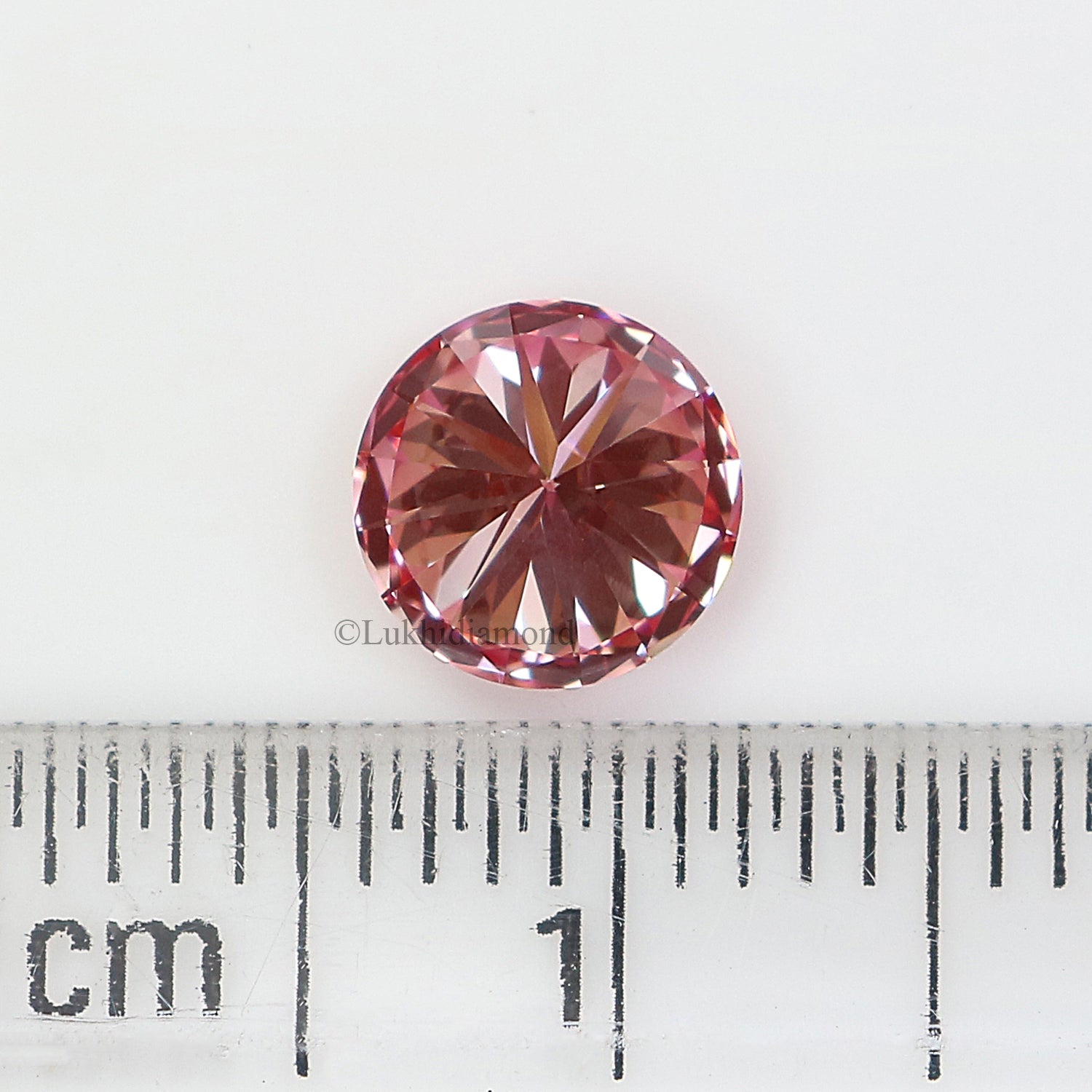0.91 CT IGI Certified Round Brilliant Cut Fancy Intense Pink Color VS2 Clarity Diamond Lab Grown Diamond Lab Created Round CVD Diamond L3308