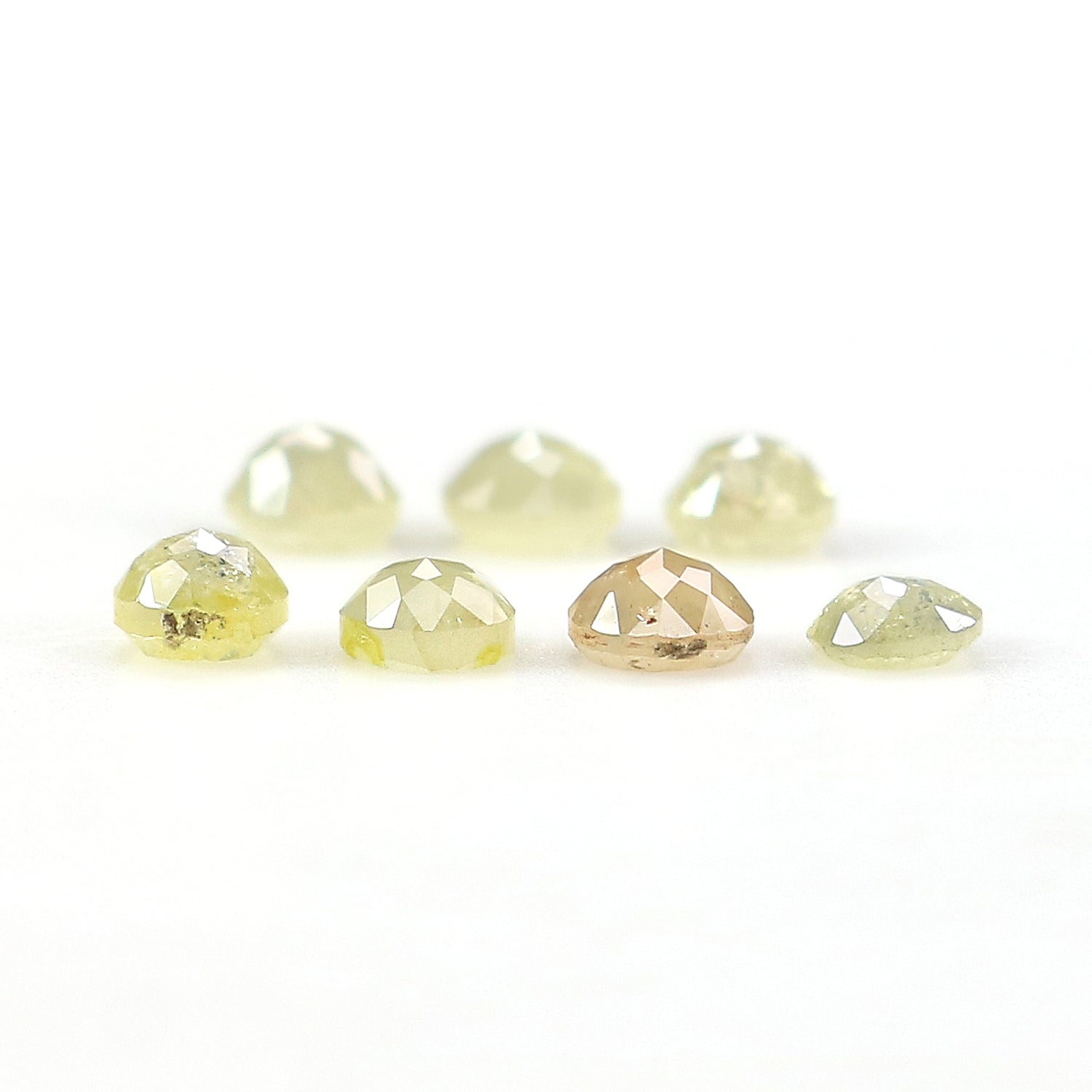 1.27 CT Natural Loose Round Rose Cut Diamond Grey Color Round Shape Diamond 3.35 MM Natural Loose Yellow Color Round Rose Cut Diamond KQ2711