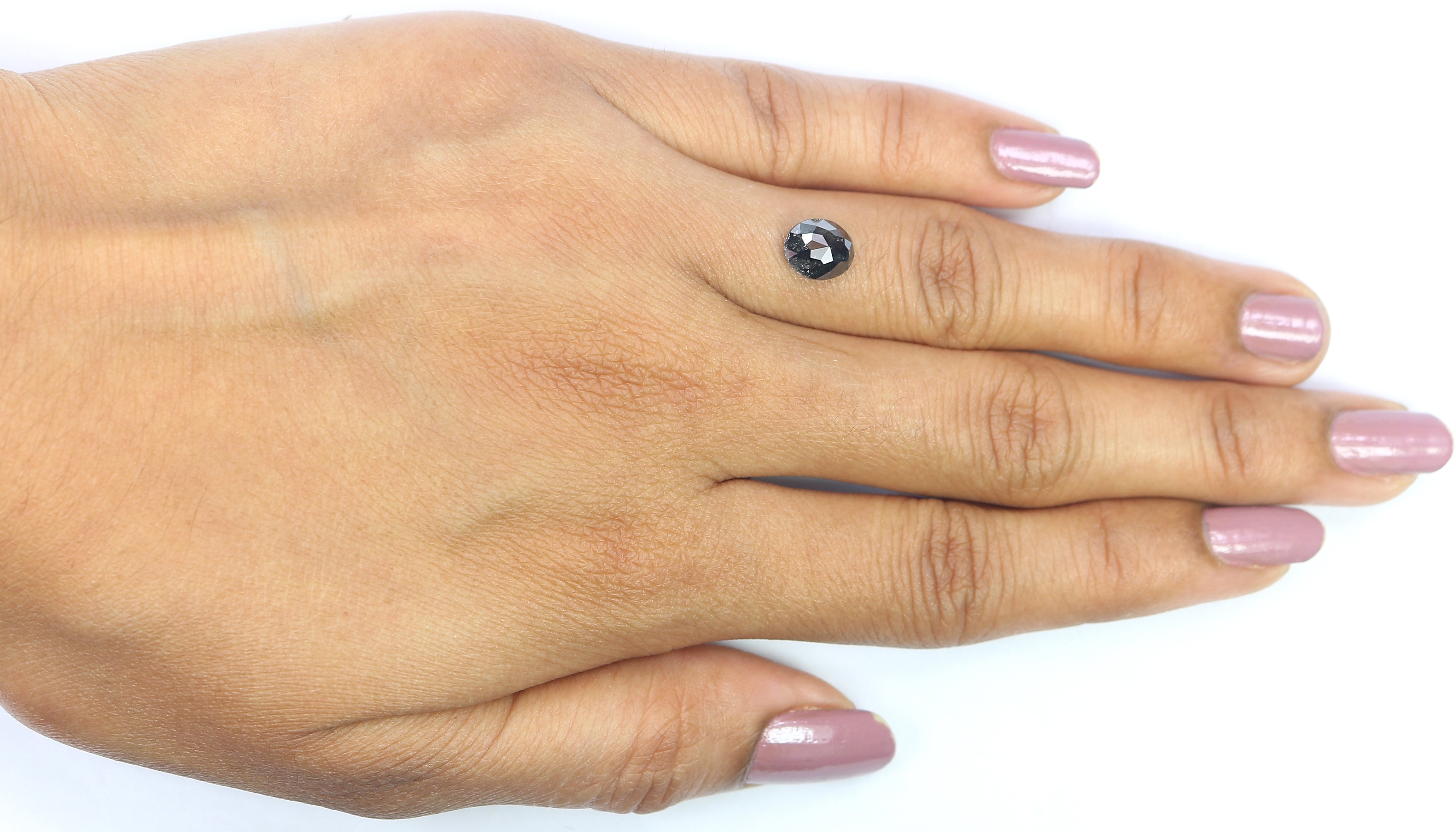 1.28 Ct Natural Loose Oval Shape Diamond Salt And Pepper Oval Diamond 7.55 MM Natural Diamond Black Grey Color Oval Rose Cut Diamond QL3079