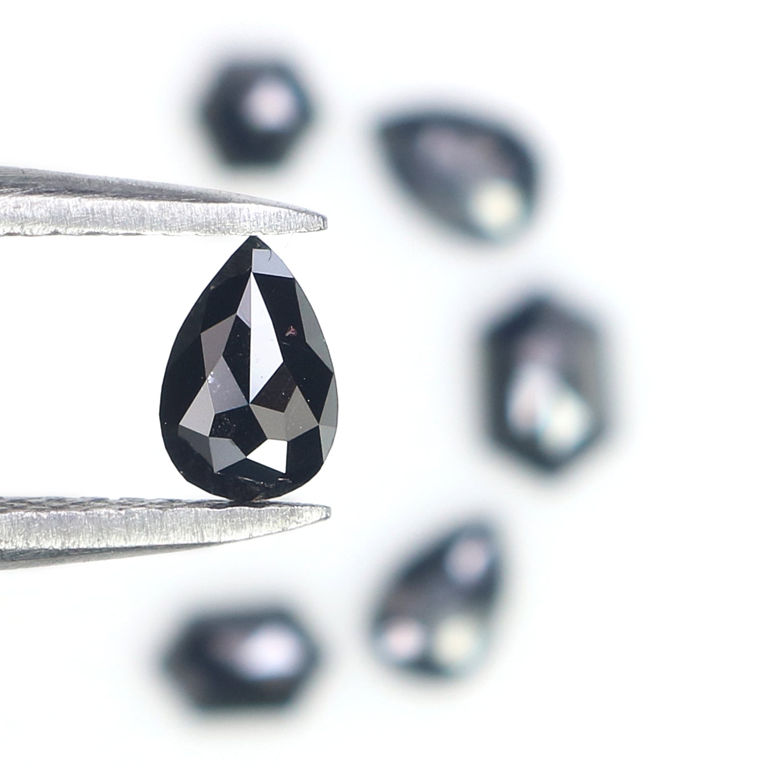 0.98 CT Natural Loose Mix Shape Diamond Black Color Mix Shape Diamond 5.05 MM Natural Loose Black Color Mix Shape Rose Cut Diamond L2701