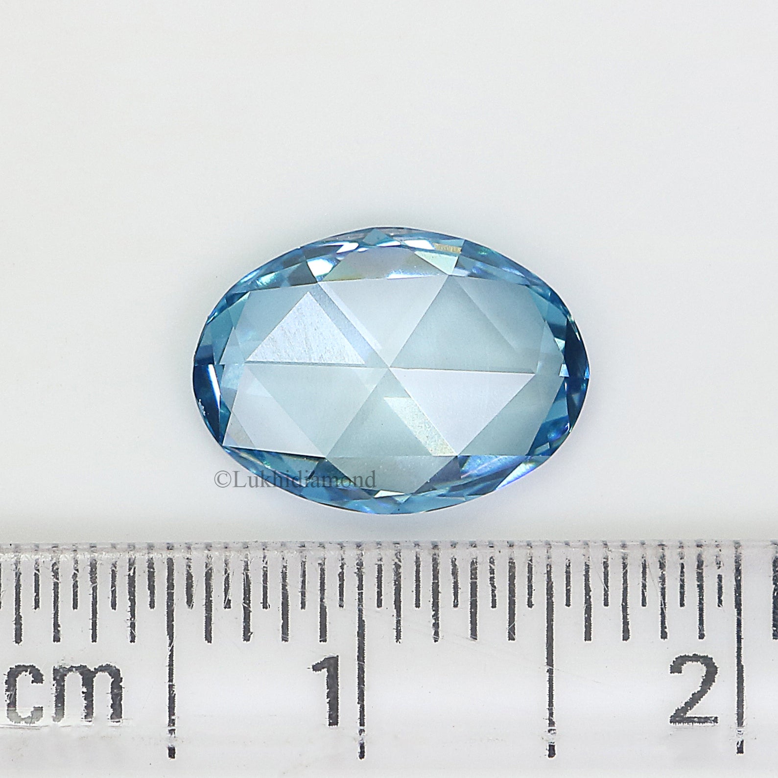 1.70 CT IGI Certified Oval Rose Cut Diamond Fancy Intense Blue Color VS1 Clarity Diamond Lab Grown Diamond Lab Created Oval Diamond L3294