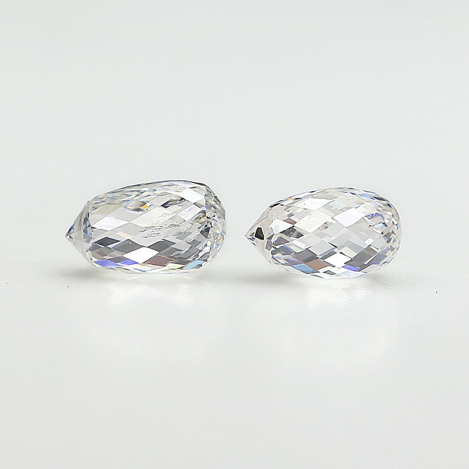 1.44 CT Lab Grown Briolette Cut White - F Color VS Clarity Diamond Lab Grown CVD Diamond Lab Created Diamond Drop Rose Cut Diamond L3303