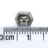 Natural Loose Hexagon Diamond, Salt And Pepper Hexagon Diamond, Natural Loose Diamond, Hexagon Rose Cut Diamond, 1.38 CT Hexagon Shape L2997