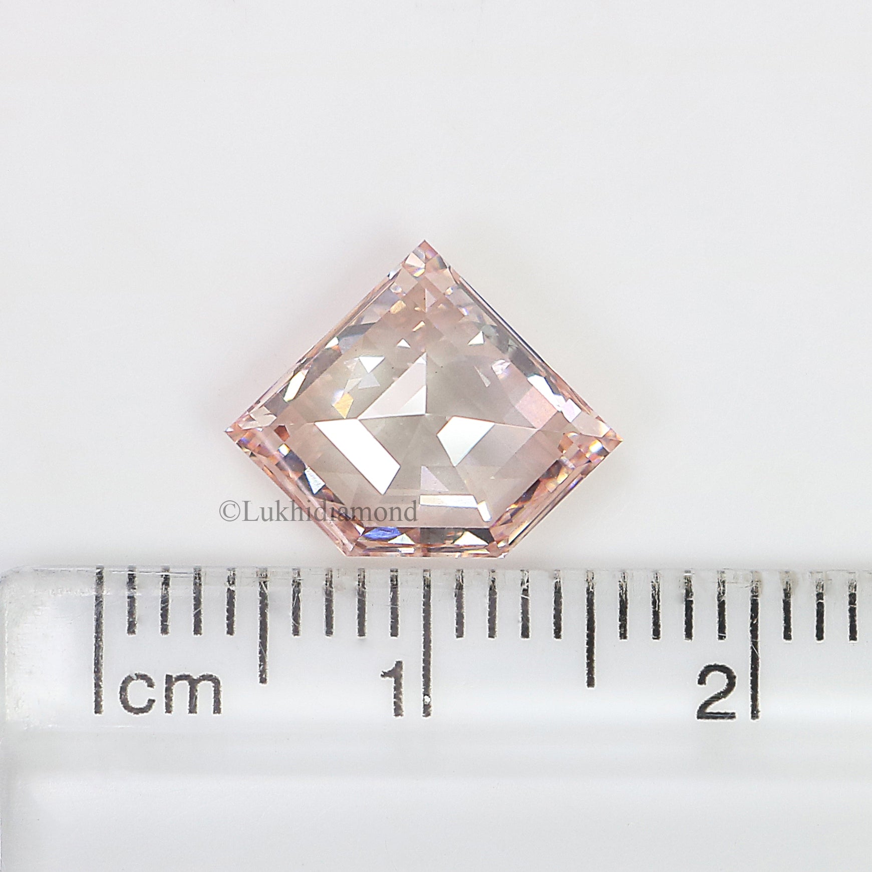 2.86 CT IGI Certified Shield Step Cut Diamond Fancy Intense Pink Color Diamond VS1 Clarity Lab Grown Diamond Lab Created CVD Diamond L3329