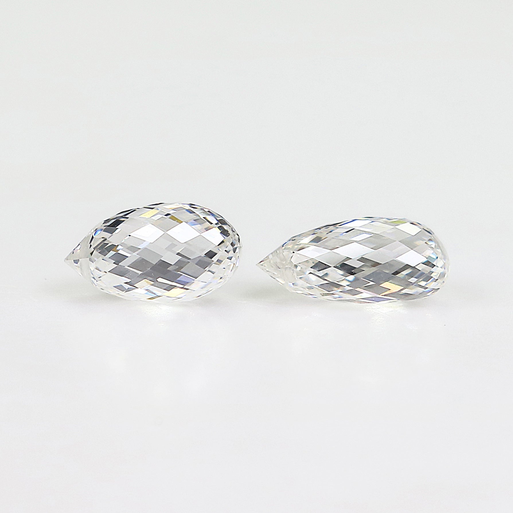 2.00 CT Lab Grown Briolette Cut White - F Color VS Clarity Diamond Lab Grown CVD Diamond Lab Created Diamond Drop Rose Cut Diamond L3307