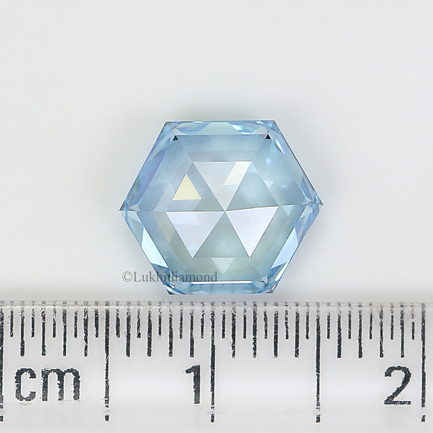 2.82 CT IGI Certified Hexagonal Step Cut Diamond Fancy Intense Blue Color VS2 Clarity Diamond Lab Grown Diamond Lab Created Diamond L3292