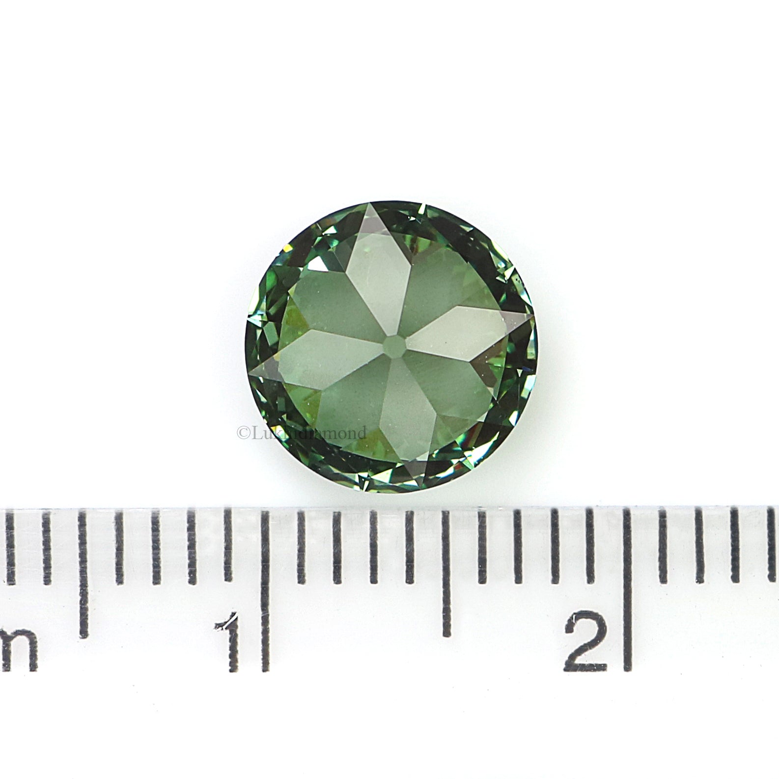 2.02 CT IGI Certified Round Old European Cut Diamond Fancy Vivid Green Color VS1 Clarity Lab Grown Diamond Lab Created Lab Diamond L3580