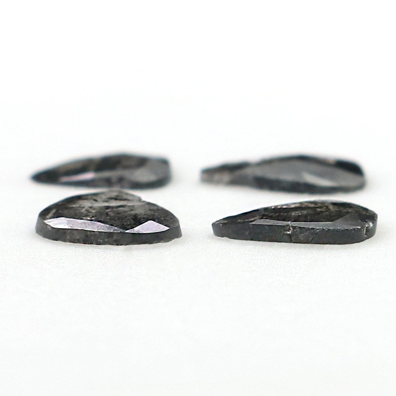 0.80 Ct Natural Loose Slice Cut Diamond Salt And Pepper Slice Diamond 6.15 MM Natural Black Grey Color Irregular Rose Cut Diamond NQ2516