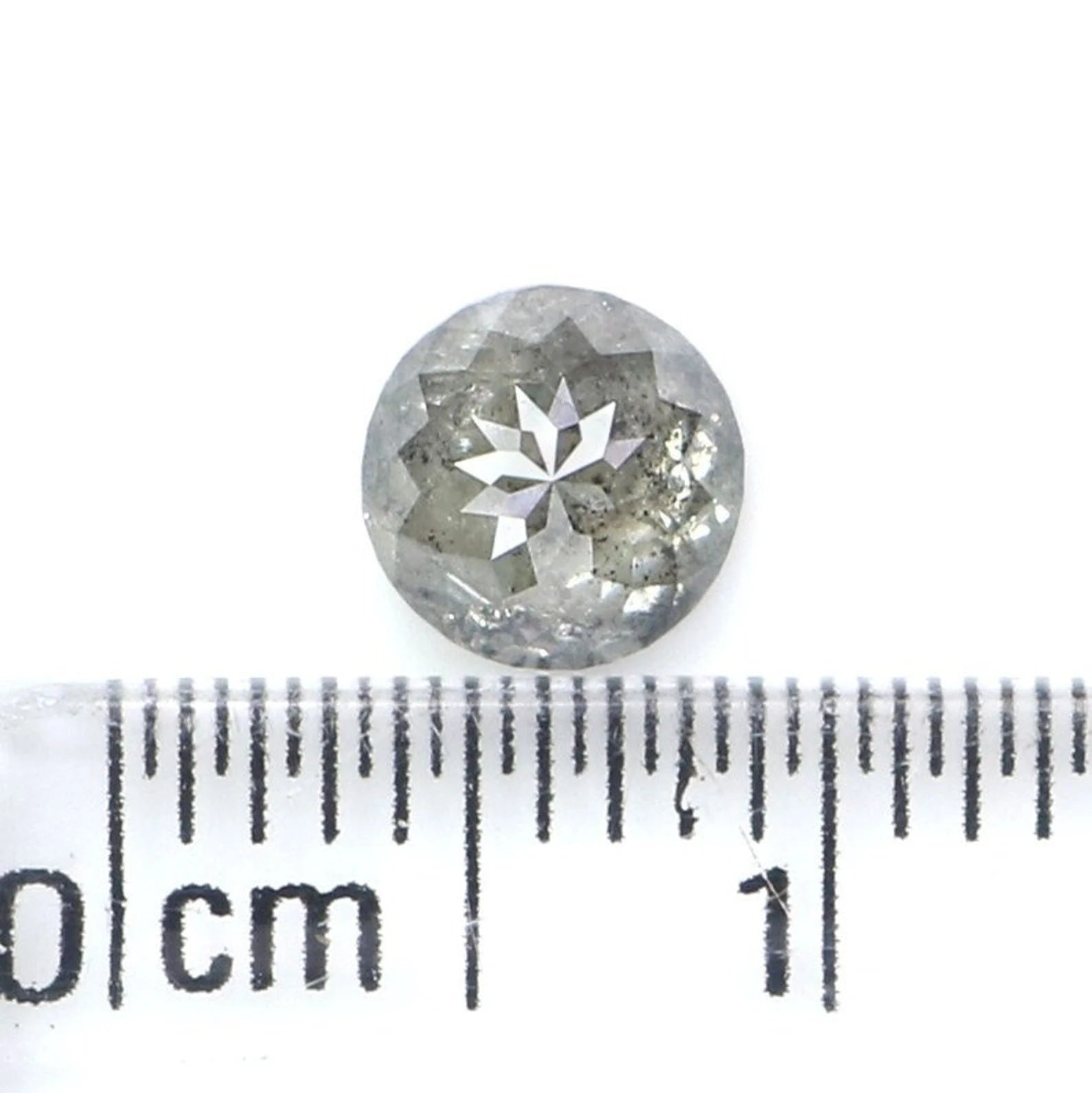 0.63 CT Natural Loose Round Shape Diamond Salt And Pepper Round Diamond 5.40 MM Natural Loose Black Grey Color Round Rose Cut Diamond NQ2146