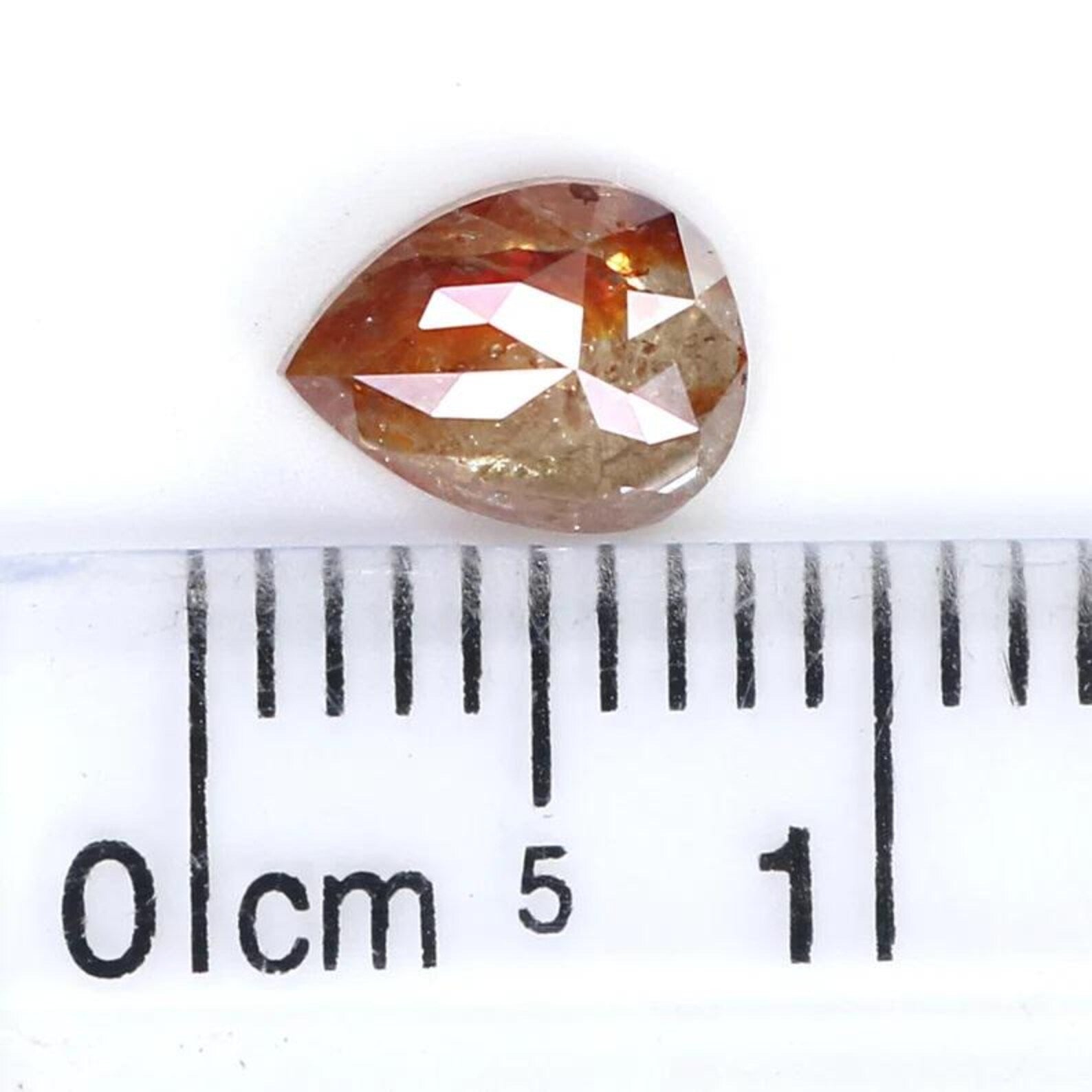 0.70 CT Natural Loose Pear Shape Diamond Brown Color Pear Cut Diamond 6.85 MM Natural Loose Diamond Brown Color Pear Rose Cut Diamond NQ1934