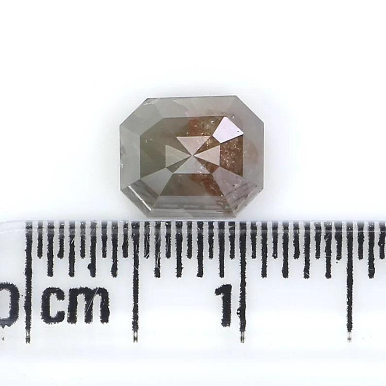 1.42 CT Natural Loose Emerald Shape Diamond Grey Color Emerald Diamond 6.80 MM Natural Loose Brown Color Emerald Rose Cut Diamond NQ2437