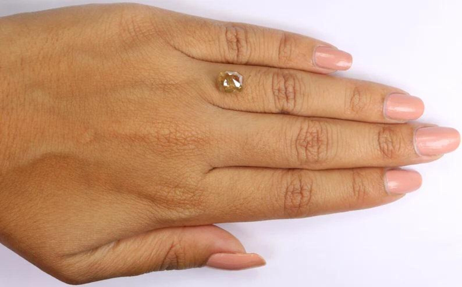 2.19 CT Natural Loose Oval Shape Diamond Brown Color Oval Cut Diamond 8.15 MM Natural Loose Diamond Yellow Color Oval Rose Cut Diamond NQ321