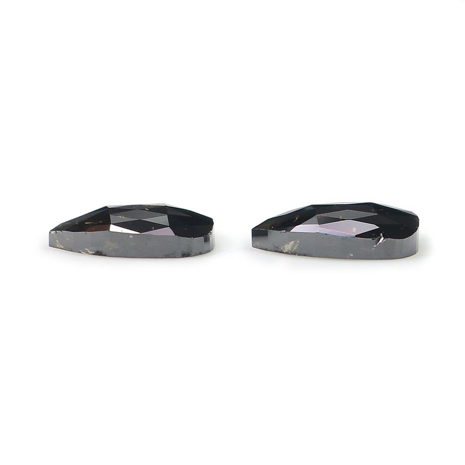 2.06 CT Natural Loose Pear Shape Pair Diamond Black Color Pear Cut Diamond 8.20 MM Natural Black Brown Color Pear Rose Cut Diamond NQ8226