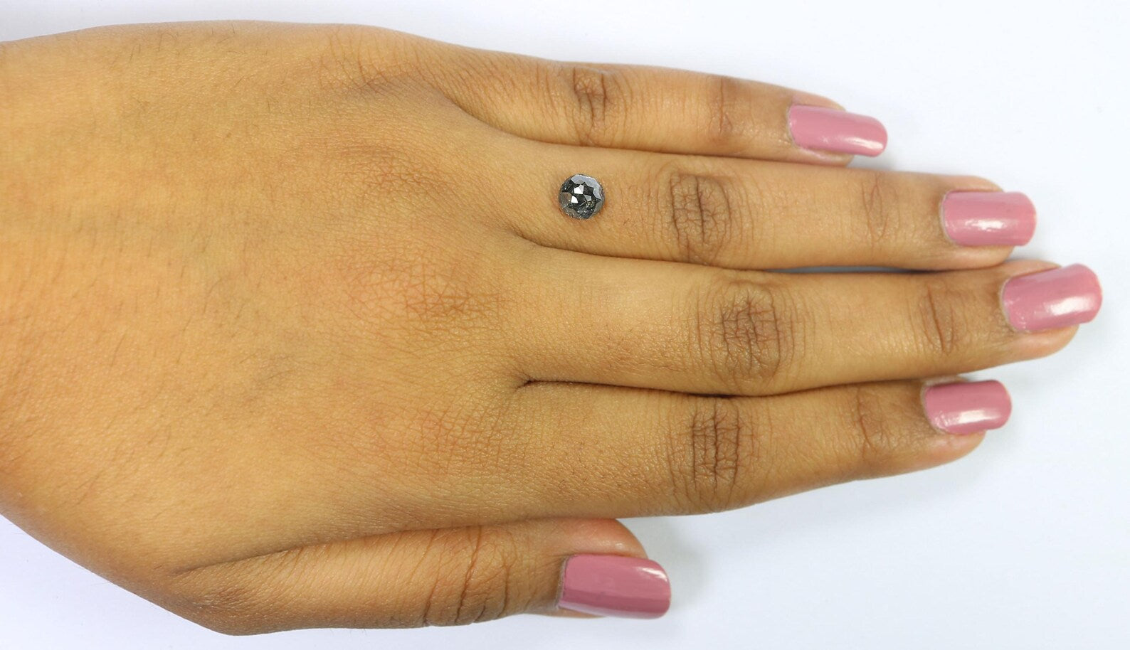 0.96 Ct Natural Loose Round Shape Diamond Salt And Pepper Round Cut Diamond 6.00 MM Natural Black Grey Color Round Rose Cut Diamond QN1216