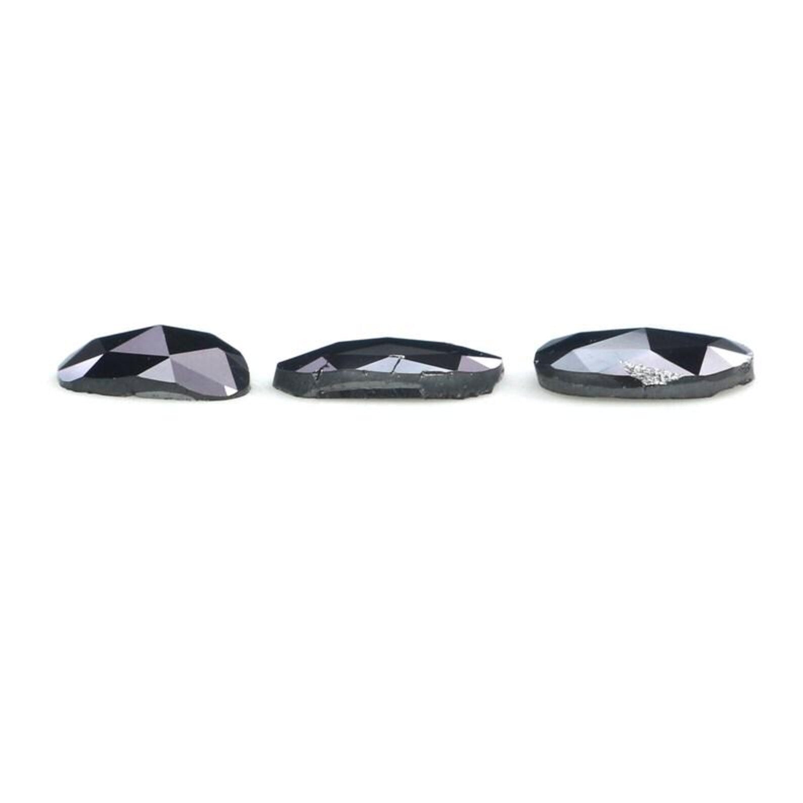 1.14 CT Natural Loose Slice Shape Diamond Black Color Irregular Diamond 6.50 MM Natural Diamond Black Color Slice Rose Cut Diamond NQ2256
