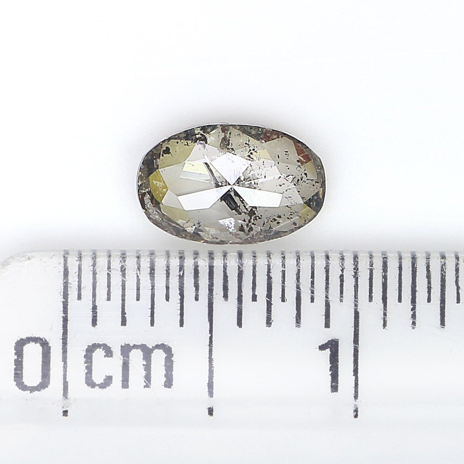 0.56 CT Natural Loose Oval Shape Diamond Salt And Pepper Oval Cut Diamond 6.55 MM Natural Loose Diamond Oval Shape Rose Cut Diamond QN578
