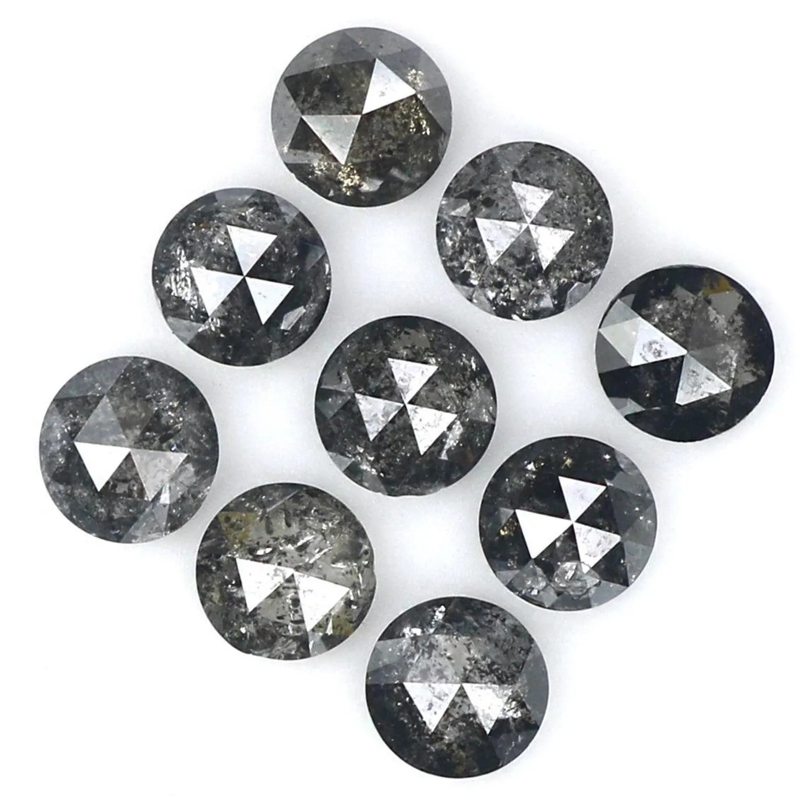 1.20 CT Natural Loose Round Shape Diamond Salt And Pepper Round Diamond 3.10 MM Natural Loose Black Grey Color Round Rose Cut Diamond NQ1795