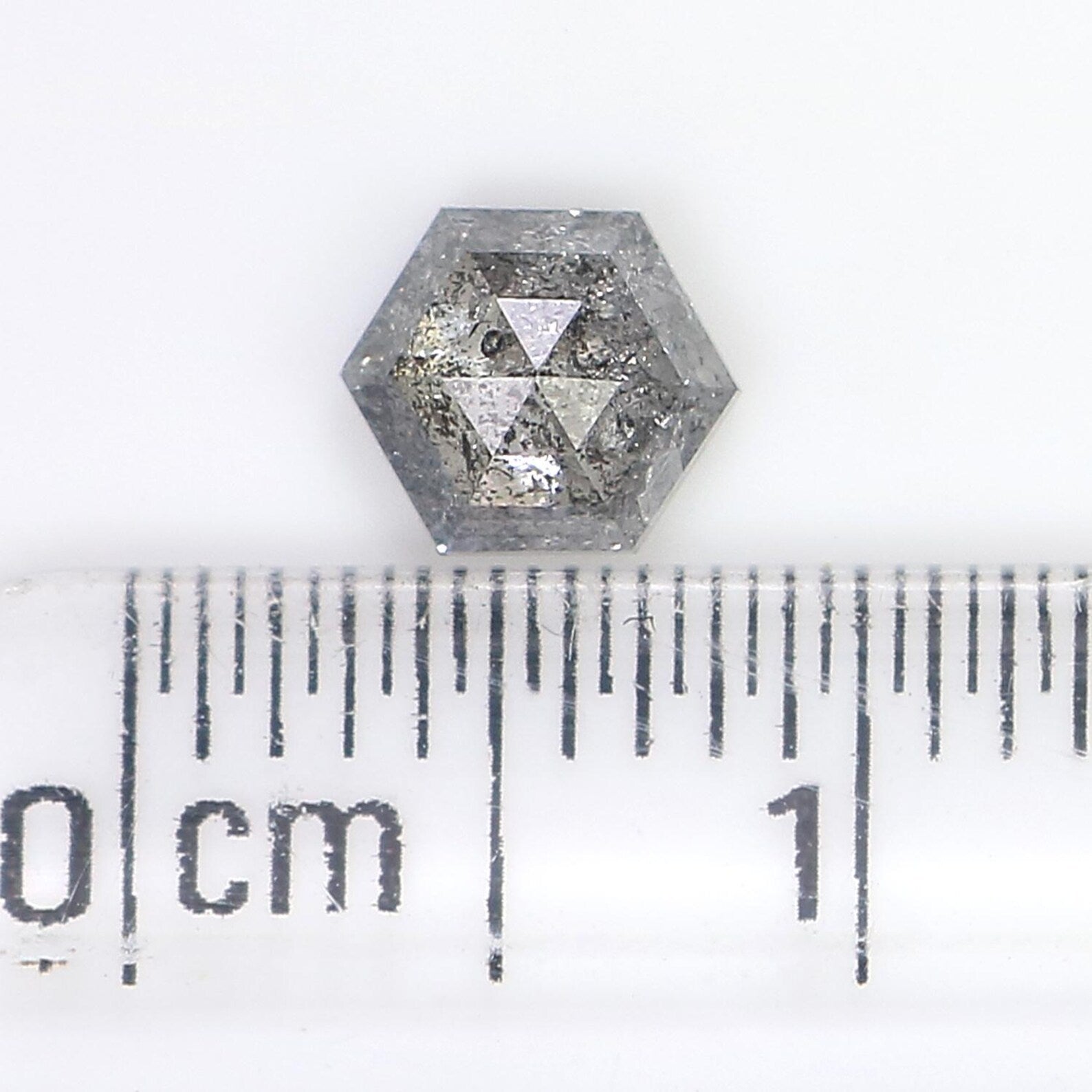 0.58 CT Natural Loose Hexagon Shape Diamond Salt And Pepper Hexagon Cut Diamond 5.45 MM Natural Loose Hexagon Shape Rose Cut Diamond QN536