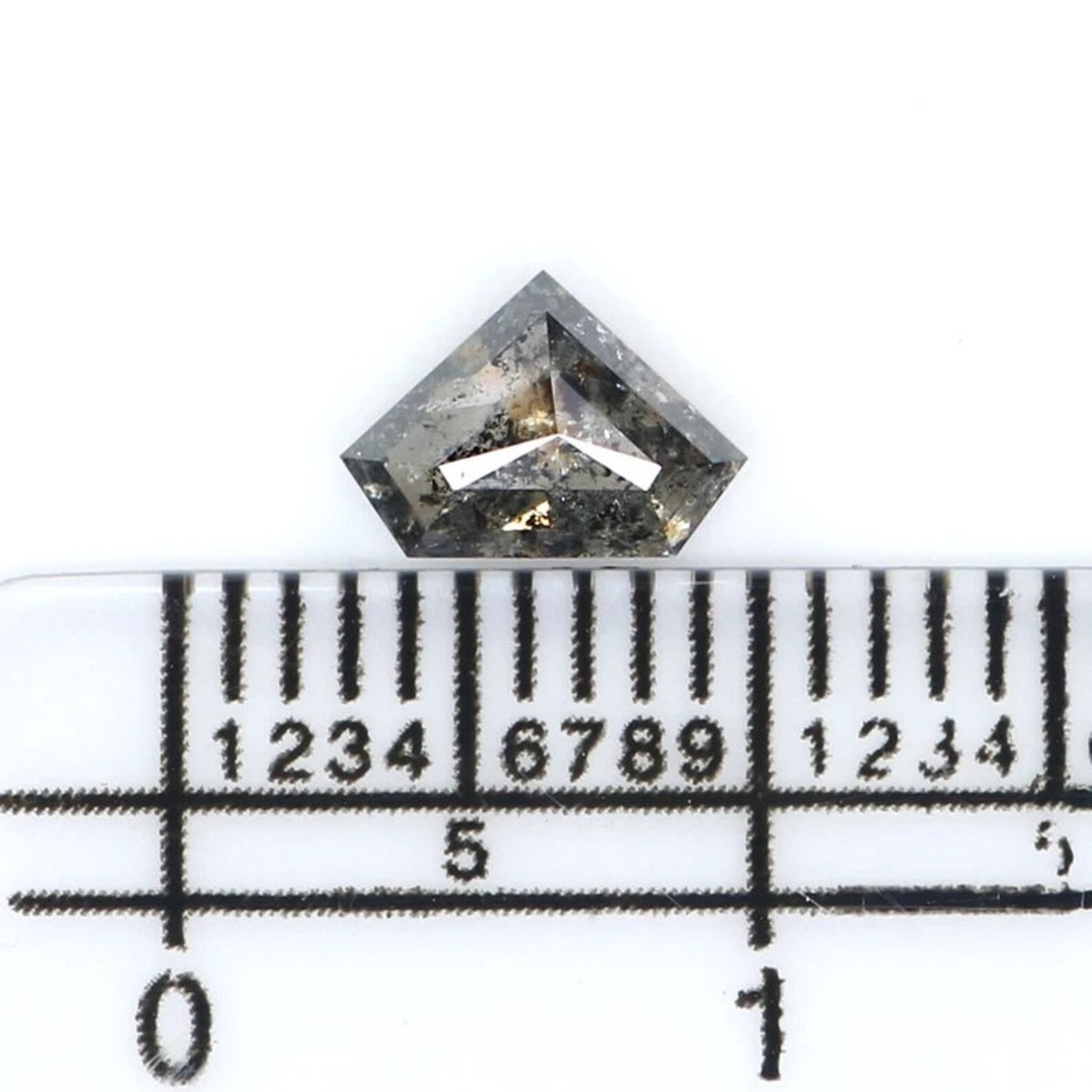 0.67 CT Natural Loose Shield Shape Diamond Salt And Pepper Shield Diamond 5.00 MM Natural Black Grey Color Shield Rose Cut Diamond NQ2159