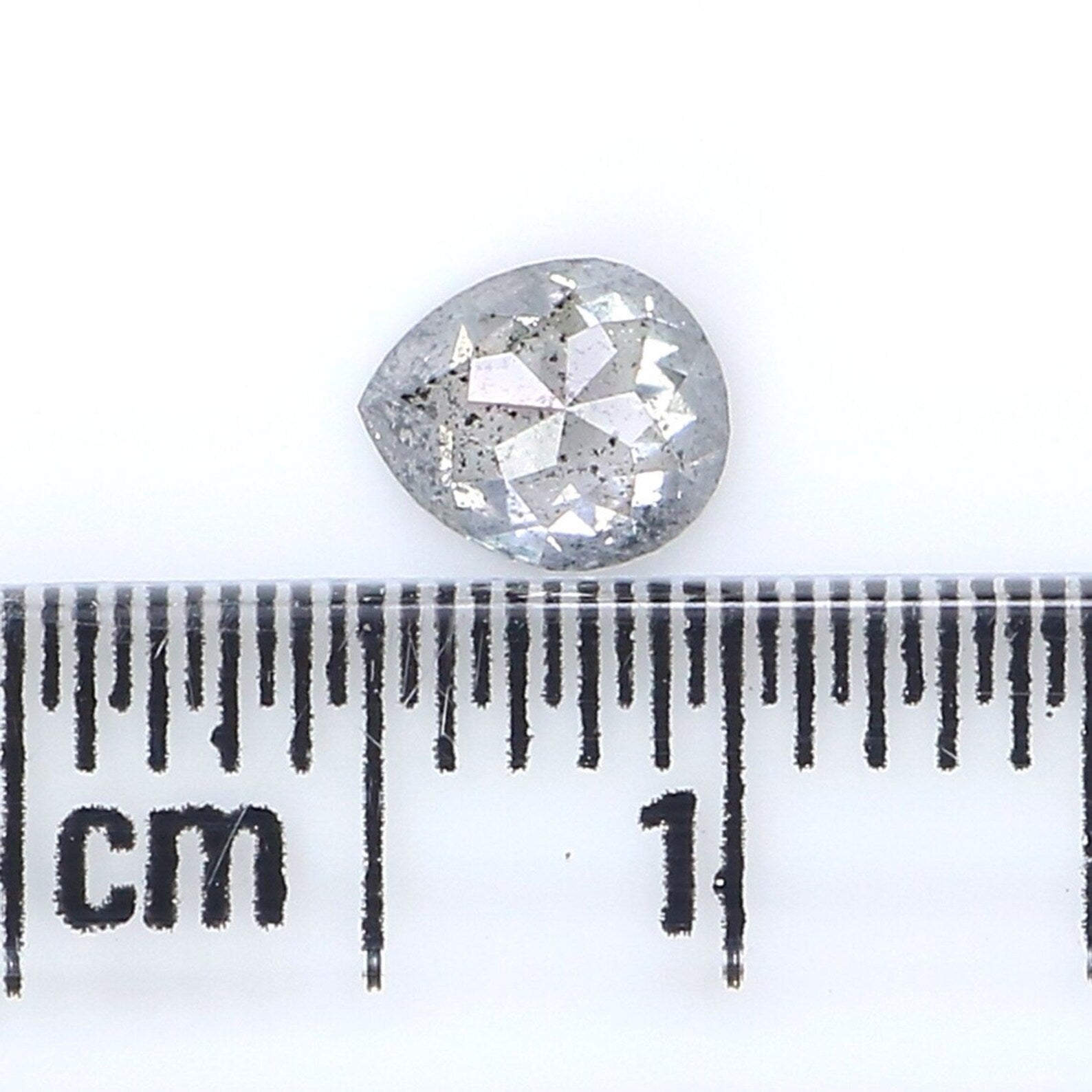 0.33 CT Natural Loose Pear Shape Diamond Salt And Pepper Pear Diamond 5.20 MM Natural Diamond Black Grey Color Pear Rose Cut Diamond NQ8847
