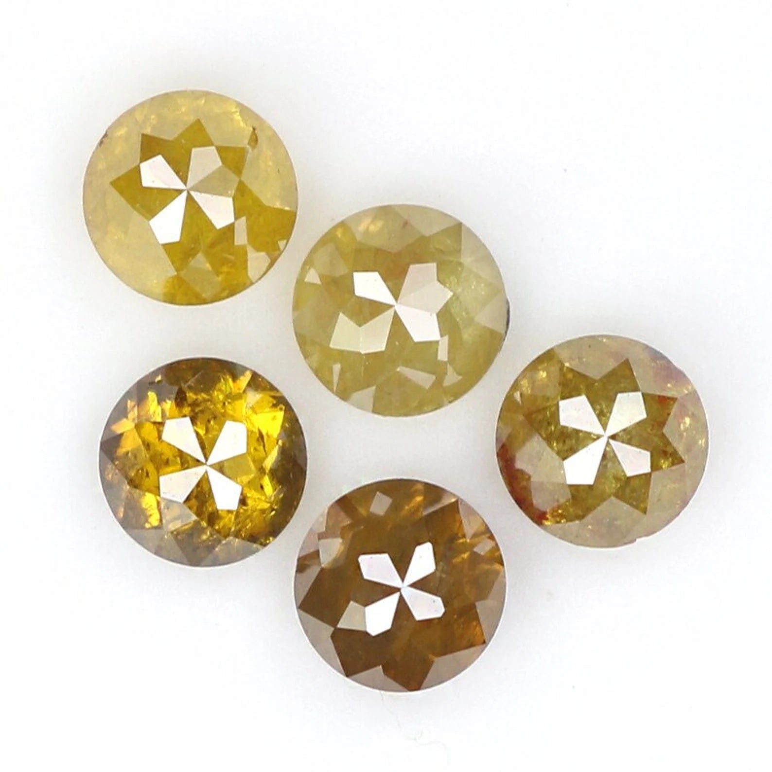 1.27 Ct Natural Loose Round Shape Diamond Yellow Brown Color Round Diamond 2.50 MM Natural Yellow Brown Color Round Rose Cut Diamond NQ1716
