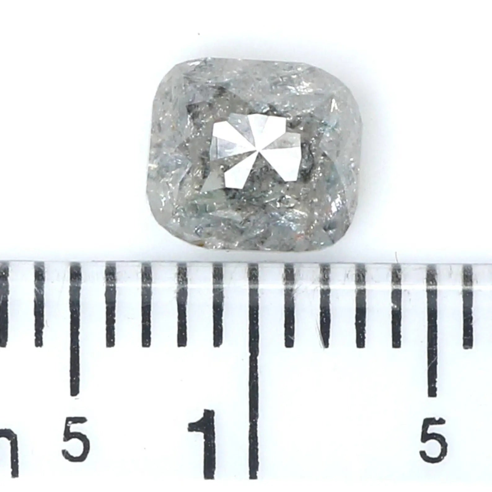 1.26 CT Natural Loose Cushion Cut Diamond Salt And Pepper Cushion Diamond 6.00 MM Natural Diamond Grey Color Cushion Rose Cut Diamond NQ7795