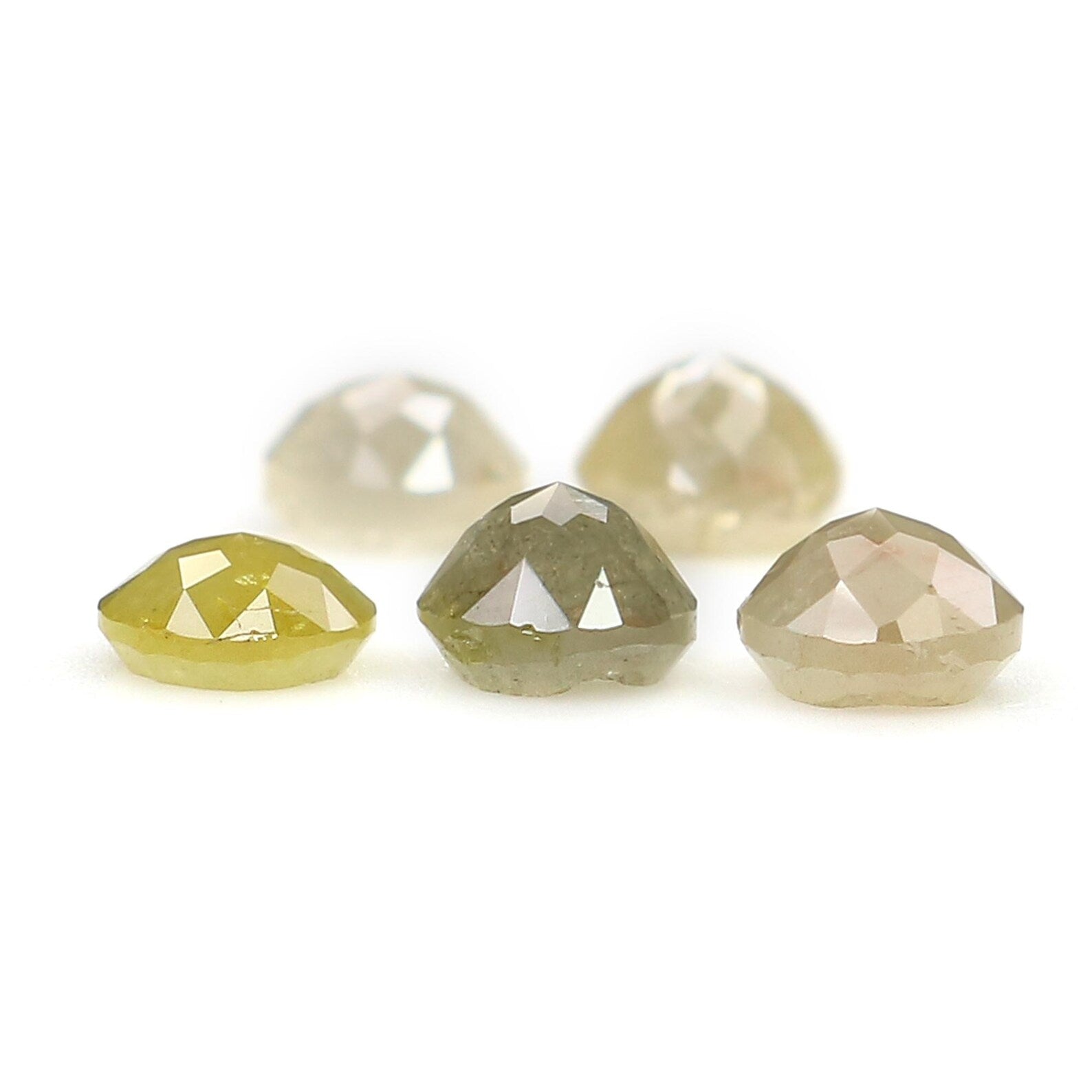 1.24 CT Natural Loose Round Rose Cut Diamond Grey Color Round Shape Diamond 3.50 MM Natural Loose Yellow Color Round Rose Cut Diamond NQ1759