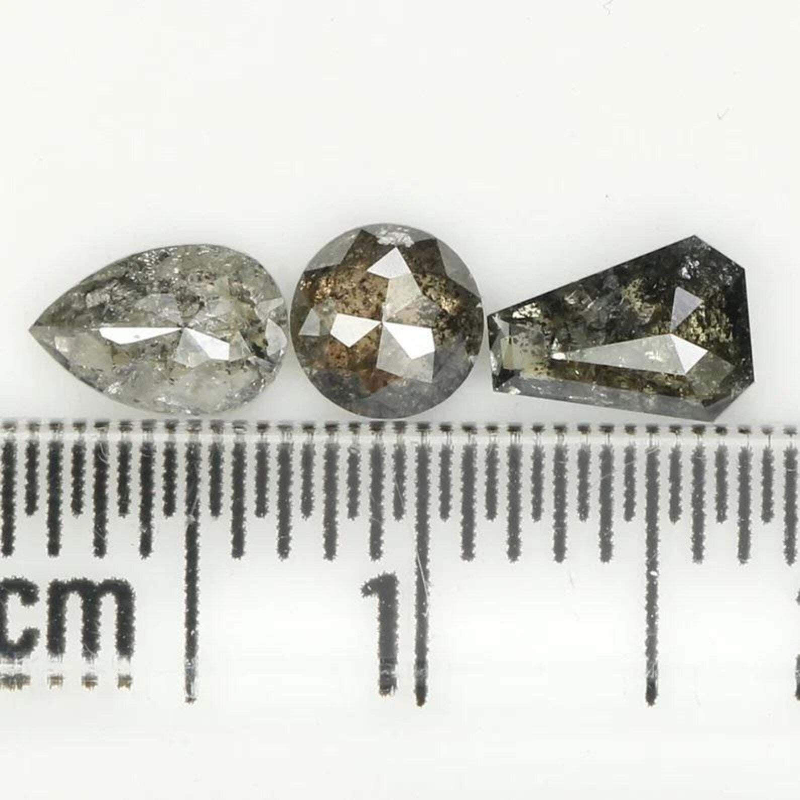 1.13 Ct Natural Loose Mix Shape Diamond Salt And Pepper Mix Shape Diamond 4.25 MM Natural Black Grey Color Mix Shape Rose Cut Diamond QN1250