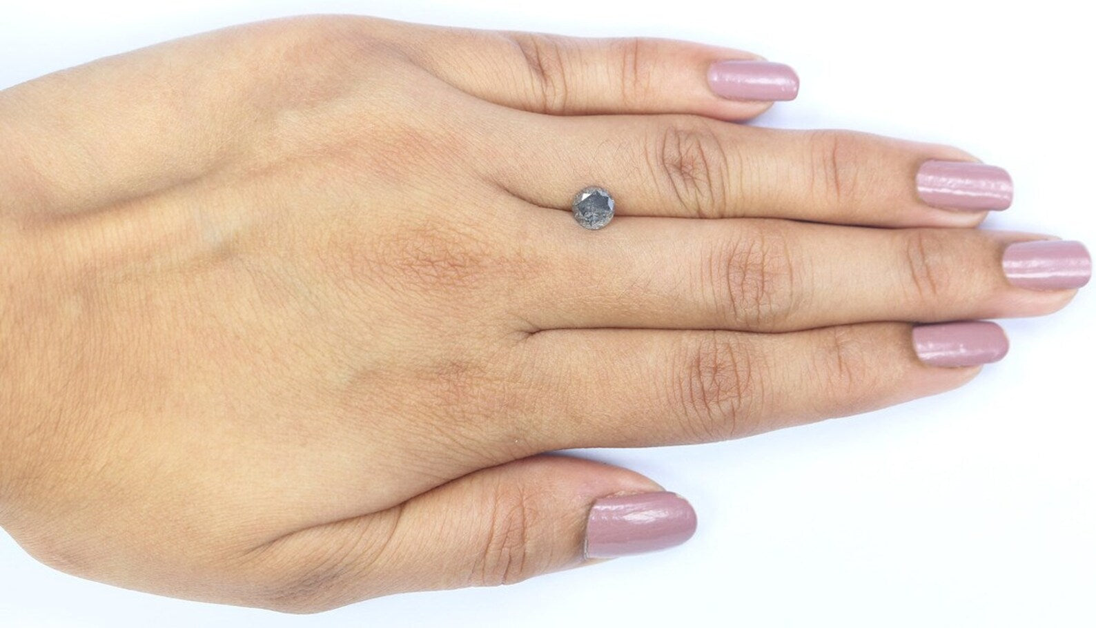 0.87 Ct Natural Loose Round Brilliant Cut Diamond Salt And Pepper Round Diamond 5.80 MM Natural Black Grey Color Round Cut Diamond QN9369