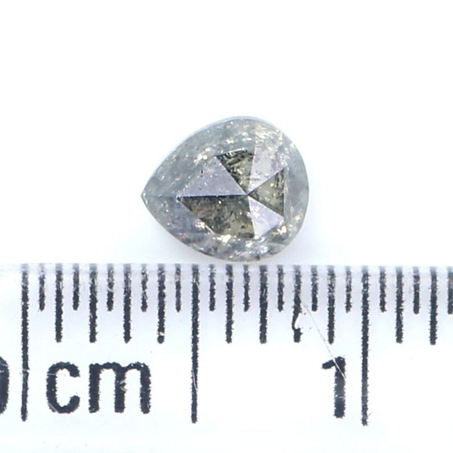 0.45 Ct Natural Loose Pear Shape Diamond Salt And Pepper Pear Diamond 4.90 MM Natural Diamond Black Grey Color Pear Rose Cut Diamond NQ9267