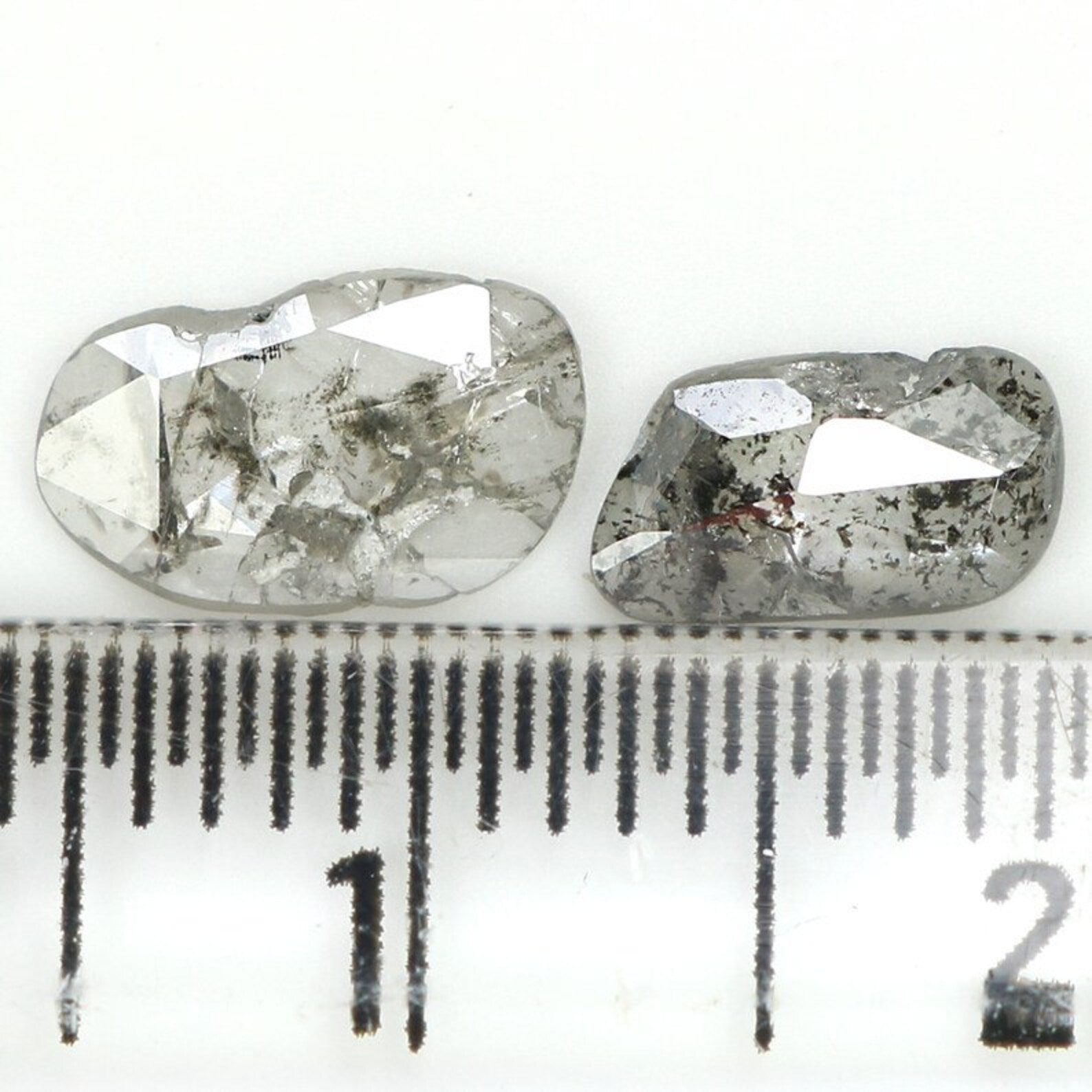 0.94 CT Natural Loose Slice Shape Diamond Salt And Pepper Slice Cut Diamond 7.05 MM Natural Black Grey Color Slice Rose Cut Diamond NQ1632