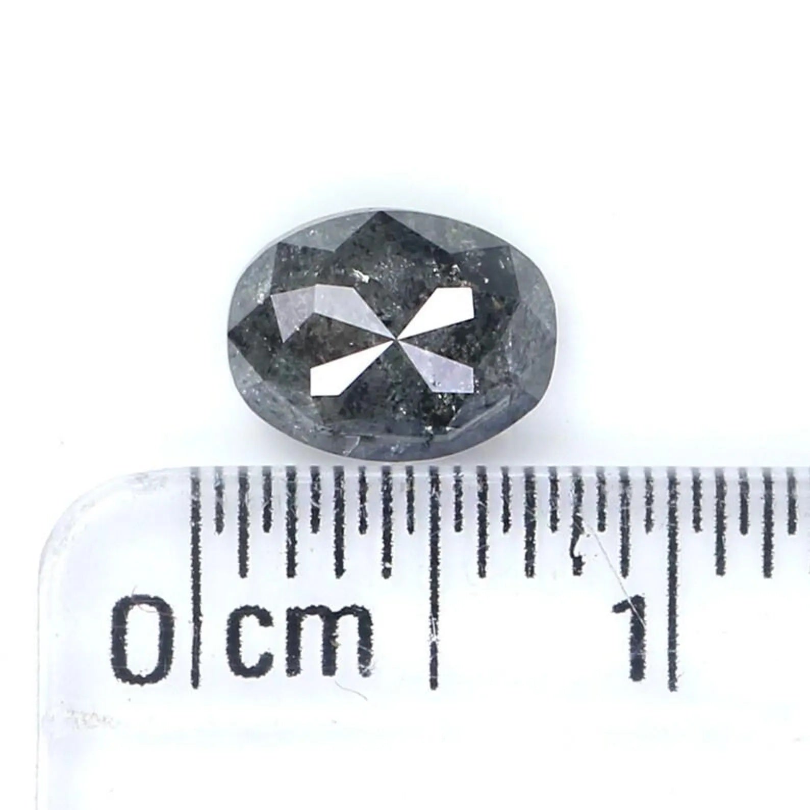 1.03 CT Natural Loose Oval Shape Diamond Salt And Pepper Oval Diamond 6.90 MM Natural Diamond Black Grey Color Oval Rose Cut Diamond NQ1352