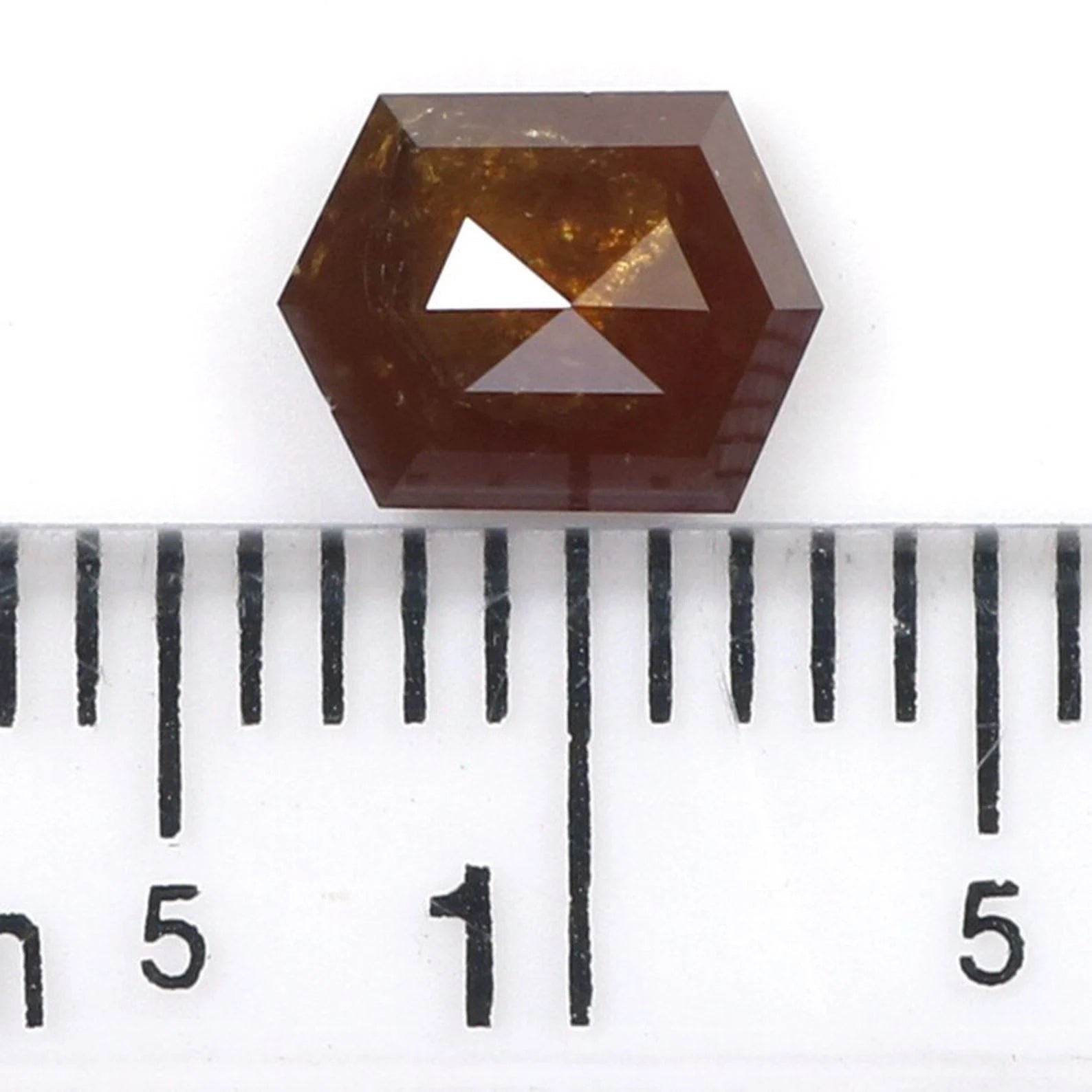 0.87 CT Natural Loose Hexagon Shape Diamond Brown Color Hexagon Cut Diamond 6.70 MM Natural Diamond Hexagon Shape Rose Cut Diamond NQ1847