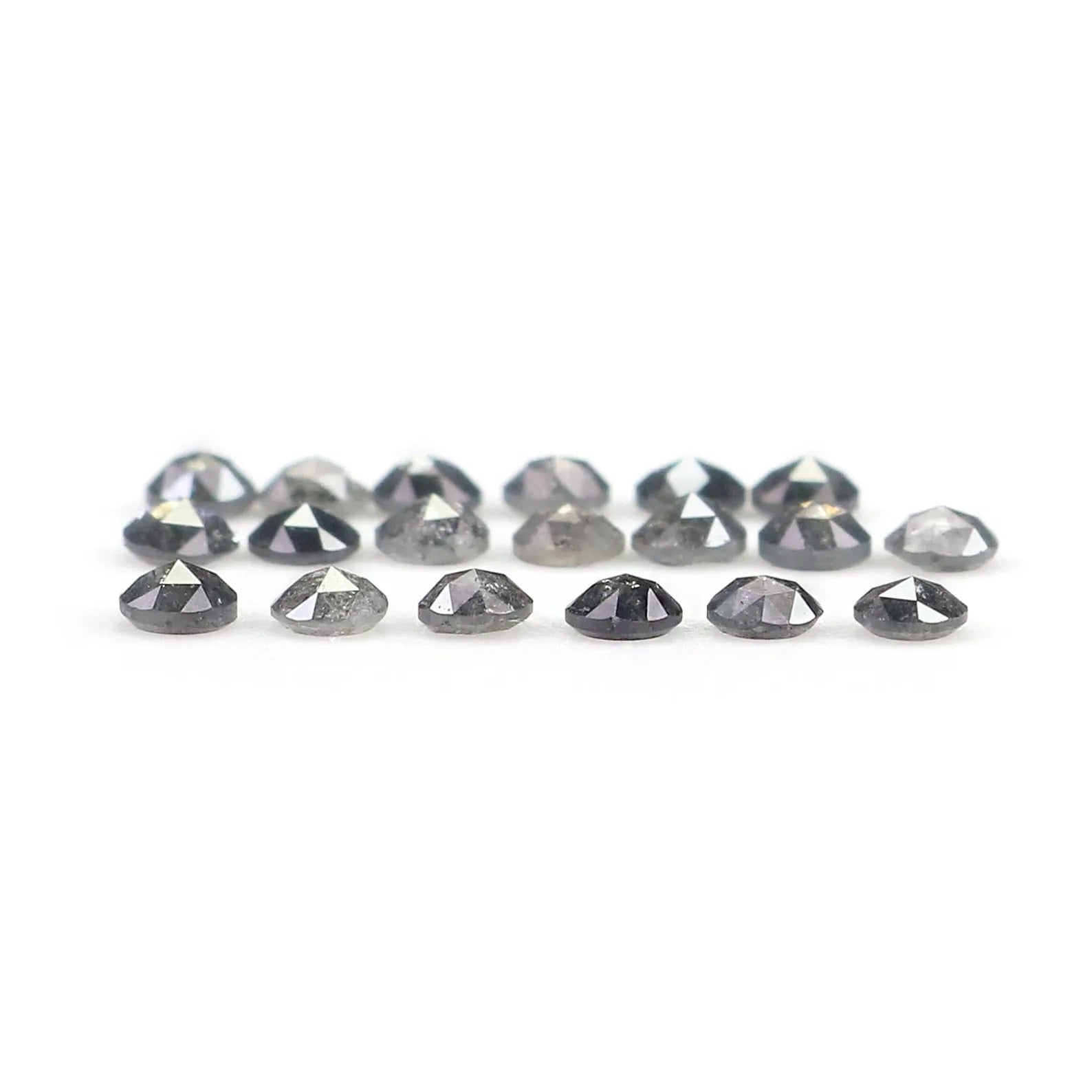 1.04 CT Natural Loose Round Cut Diamond Salt And Pepper Round Diamond 2.30 MM Natural Loose Black Grey Color Round Rose Cut Diamond NQ1839