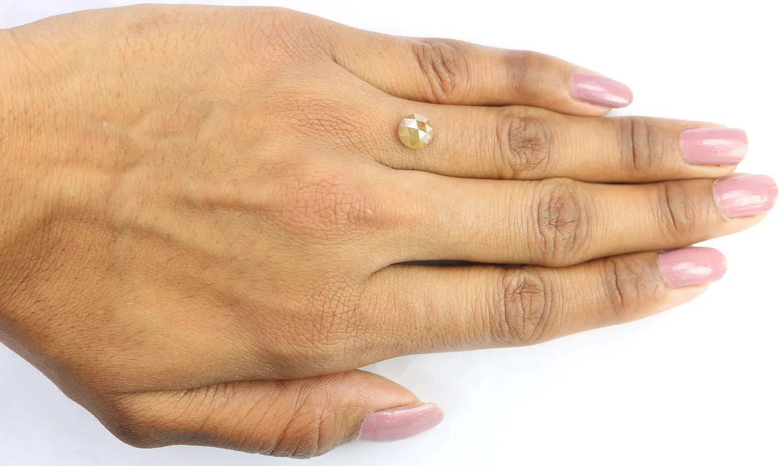 Natural Loose Rose Cut Yellow Green Color Diamond 1.34 CT 6.70 MM Round Rose Cut Shape Diamond KDN9967