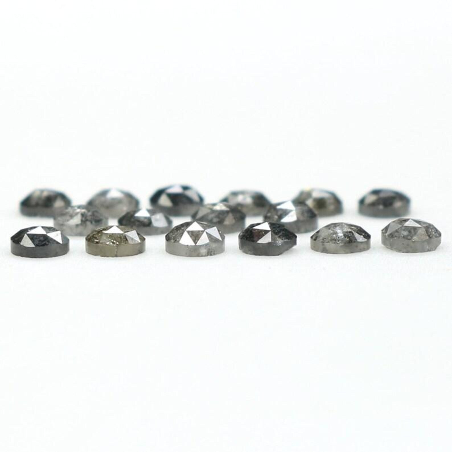 0.97 CT Natural Loose Round Shape Diamond Salt And Pepper Round Cut Diamond 2.30 MM Natural Black Grey Color Round Rose Cut Diamond NQ1651