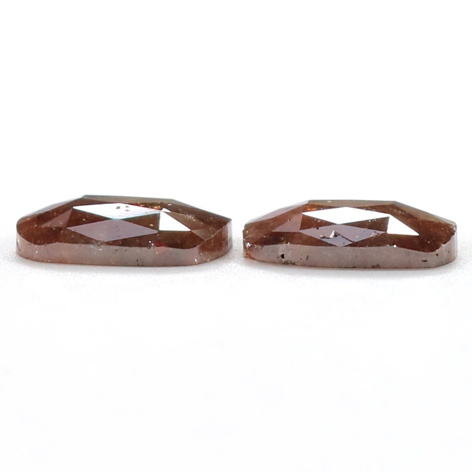 2.49 CT Natural Loose Cushion Shape Pair Brown Color Cushion Cut Pair Diamond 8.60 MM Natural Loose Cushion Pair Rose Cut Diamond KDN8224
