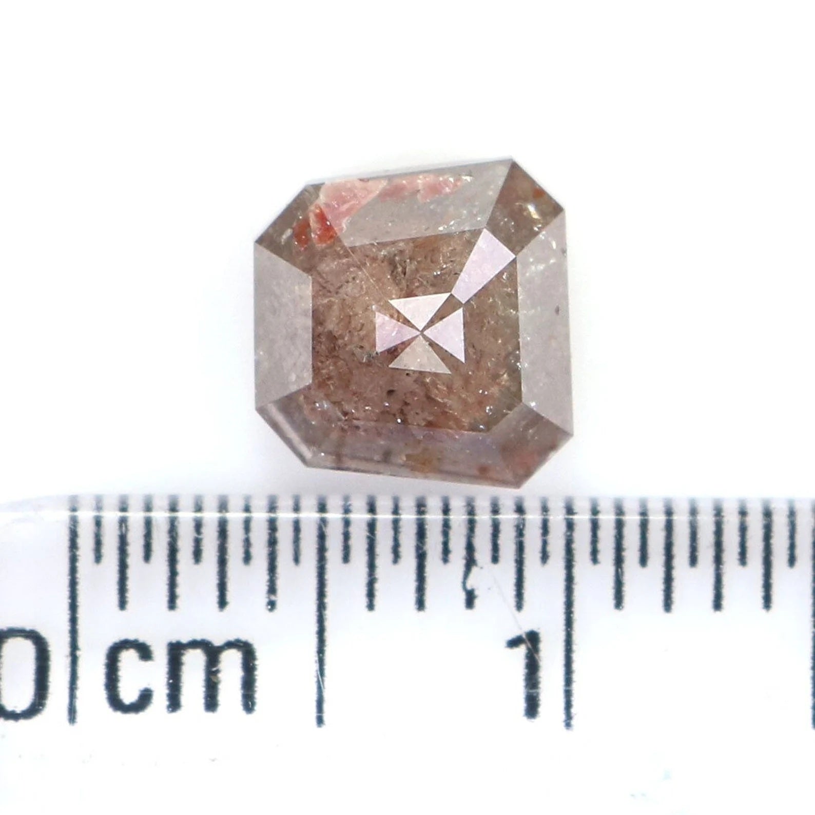 1.50 CT Natural Loose Emerald Cut Diamond Grey Brown Color Emerald Diamond 6.70 MM Natural Grey Brown Color Emerald Rose Cut Diamond NQ8548