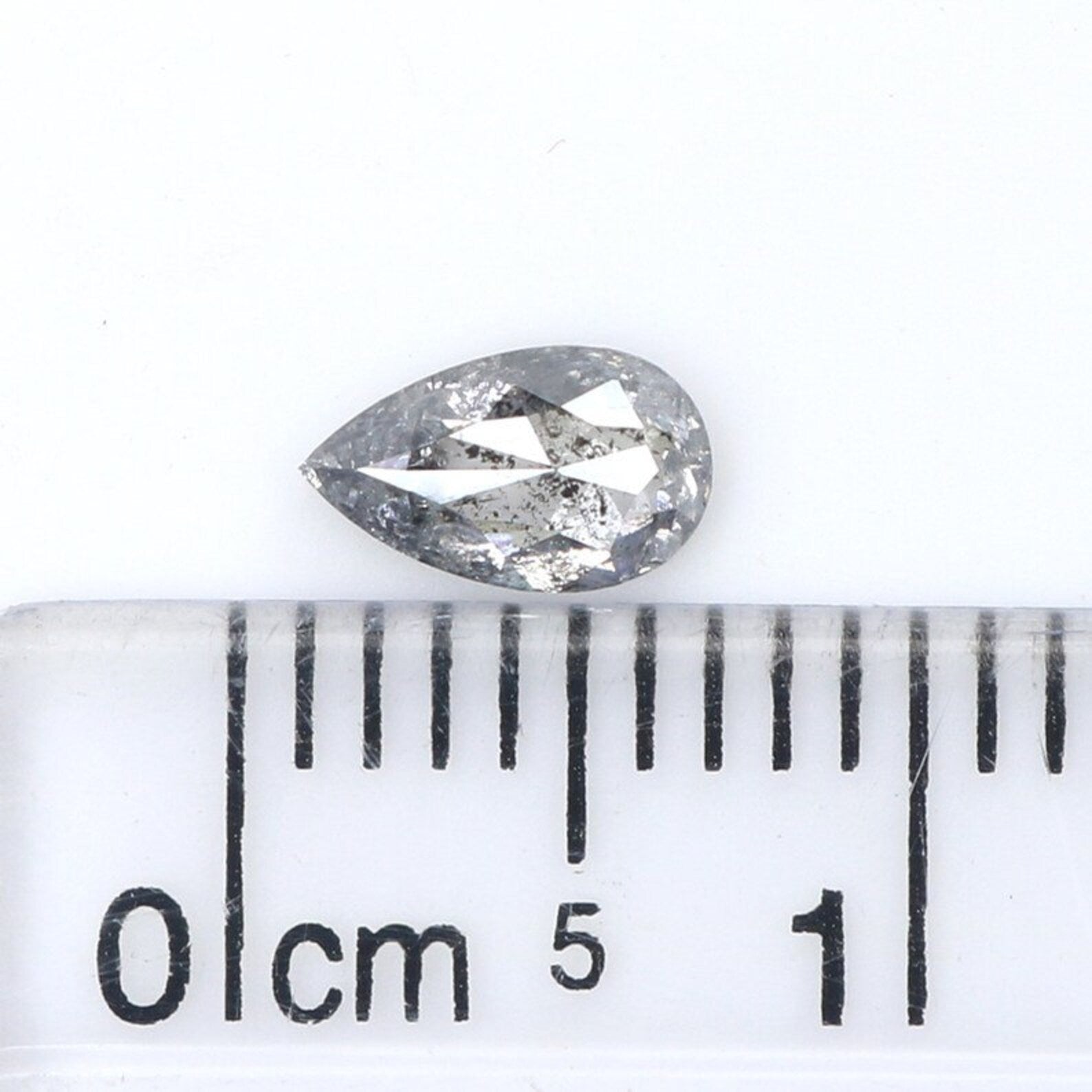 0.42 CT Natural Loose Pear Shape Diamond Salt And Pepper Pear Diamond 6.10 MM Natural Loose Black Grey Color Pear Rose Cut Diamond NQ1900
