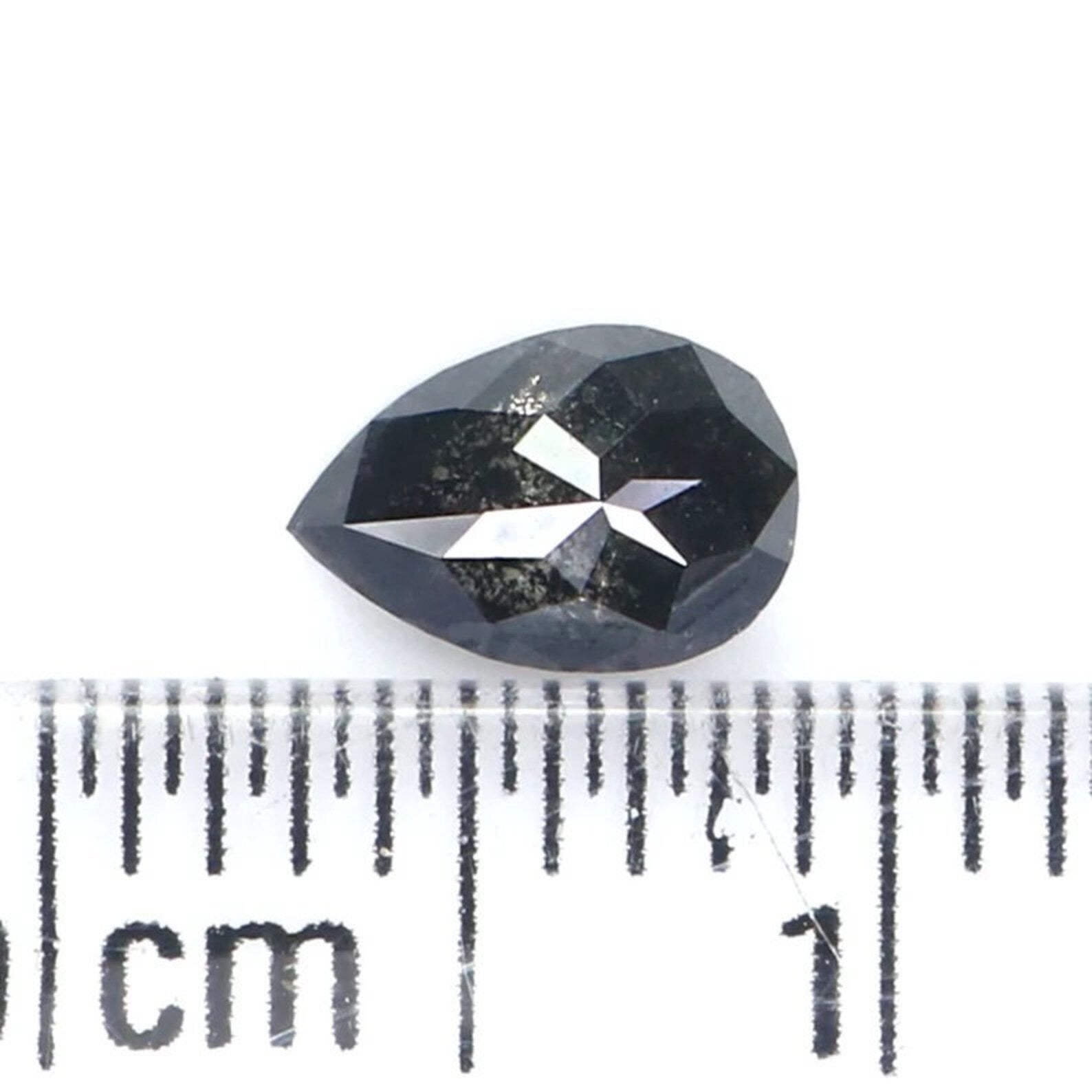 0.41 CT Natural Loose Pear Shape Diamond Salt And Pepper Pear Diamond 6.10 MM Natural Diamond Black Grey Color Pear Rose Cut Diamond NQ2142
