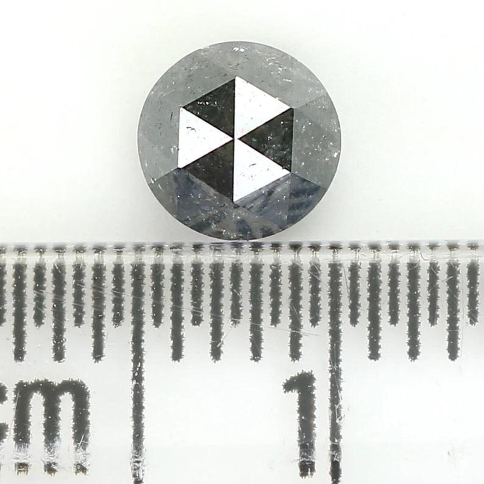 0.70 Ct Natural Loose Round Shape Diamond Salt And Pepper Round Cut Diamond 5.10 MM Natural Black Gray Color Round Rose Cut Diamond NQ1514