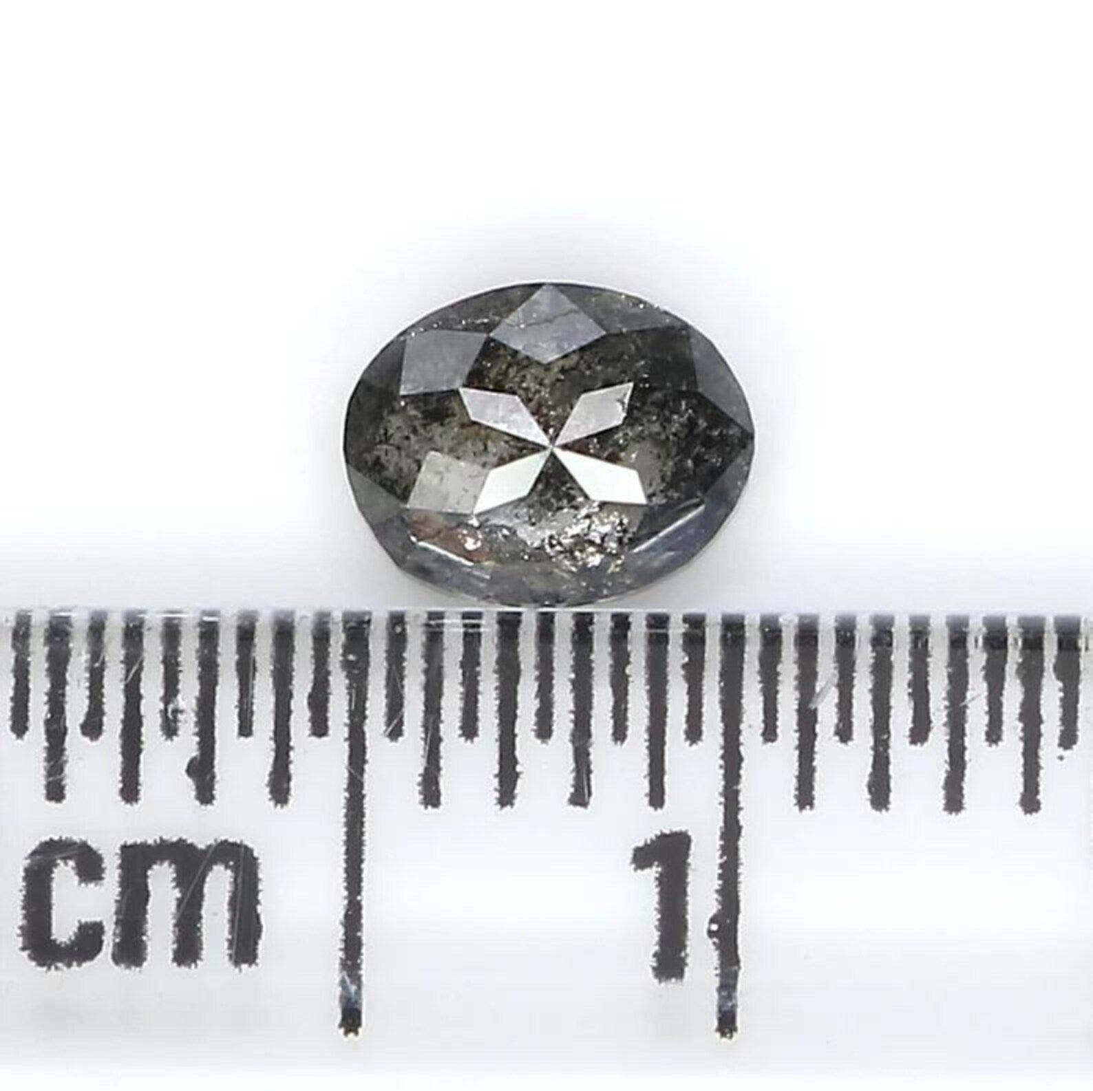 0.54 CT Natural Loose Oval Shape Diamond Salt And Pepper Oval Diamond 5.50 MM Natural Loose Black Grey Color Oval Rose Cut Diamond NQ9241
