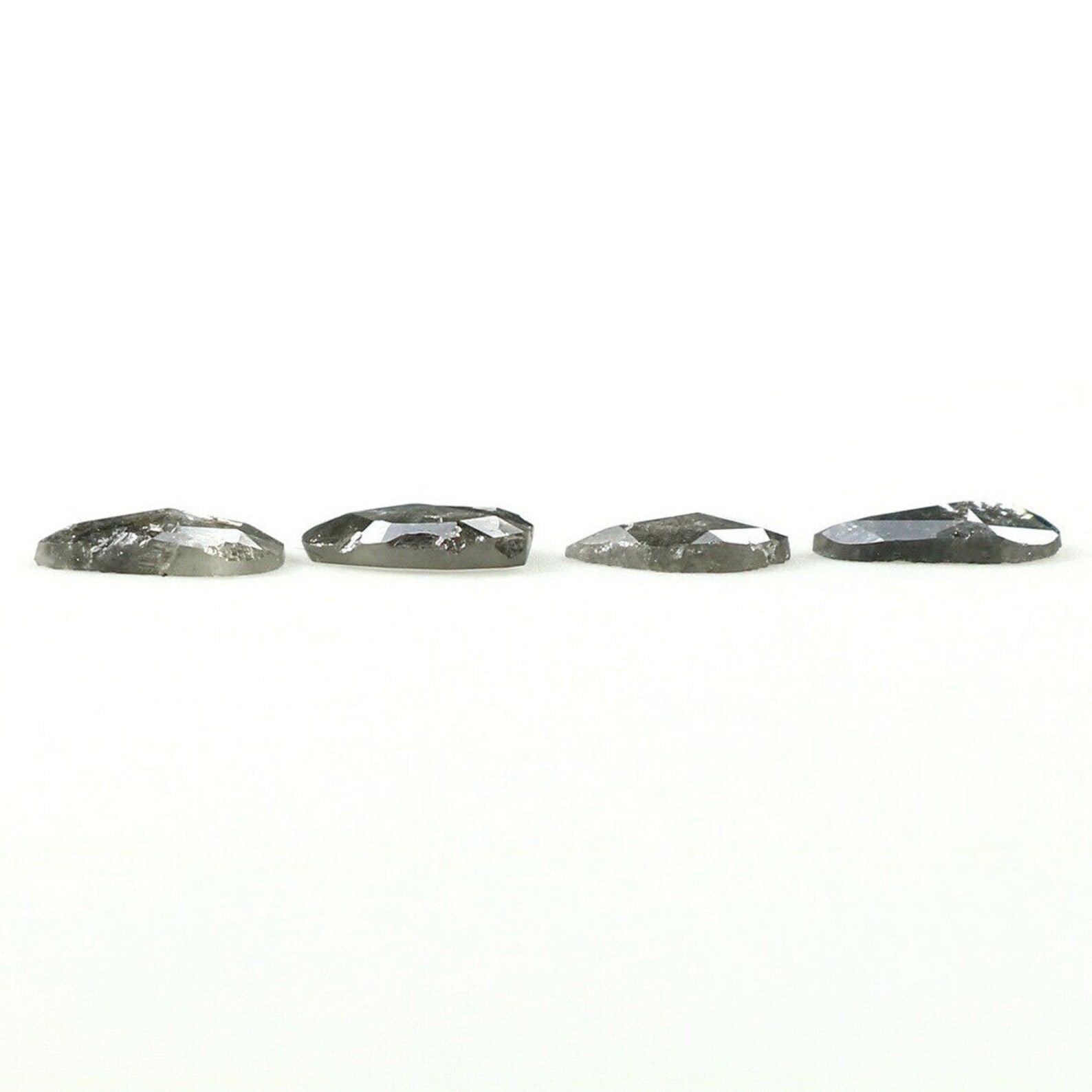 0.95 CT Natural Loose Slice Cut Diamond Salt And Pepper Slice Cut Diamond 5.40 MM Natural Loose Slice Cut Black Grey Color Diamond NQ1636